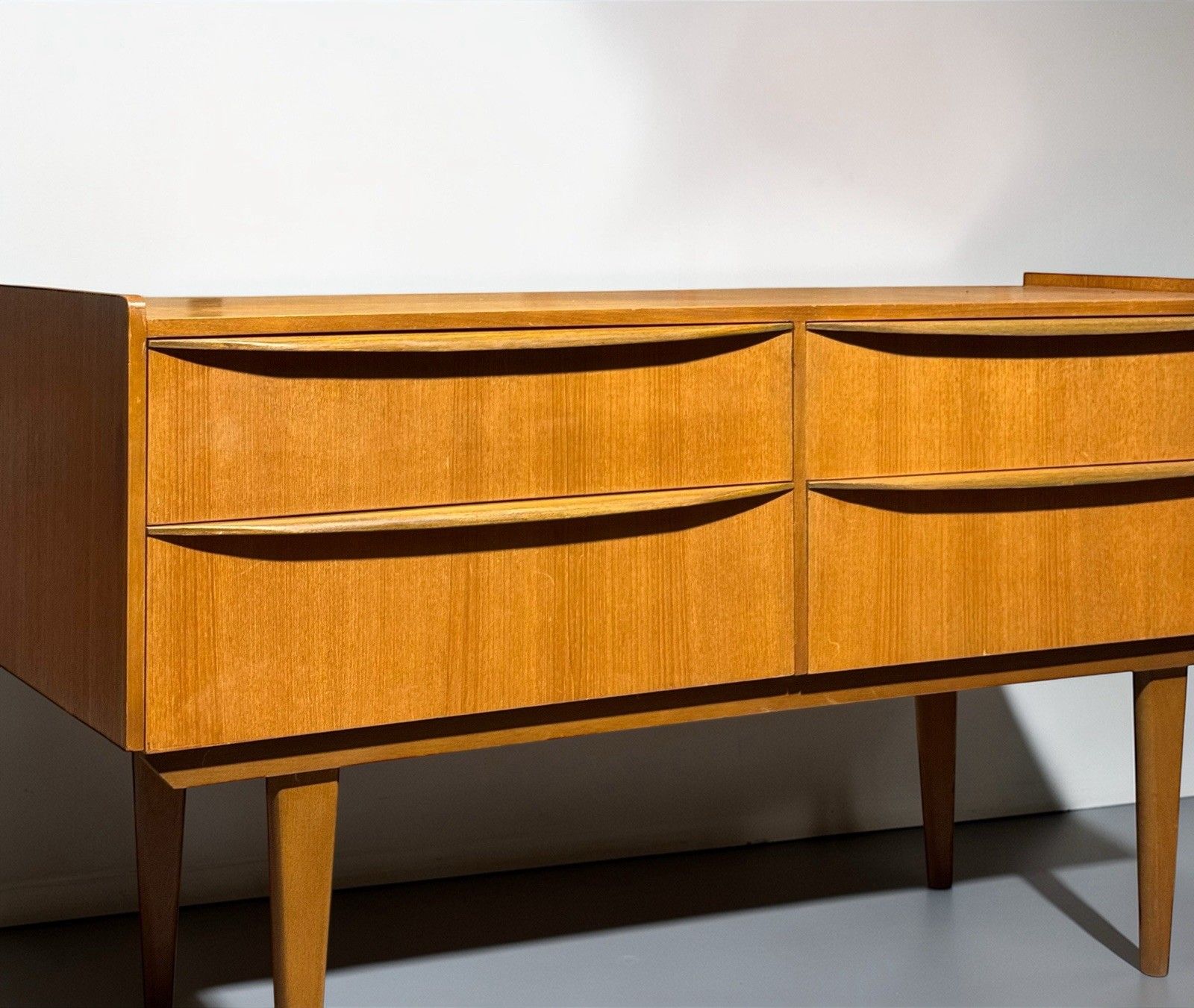 345.0 Austin Suite Teak Chest Of Drawers Sideboard Lip Handles Mid Century C1960s photo