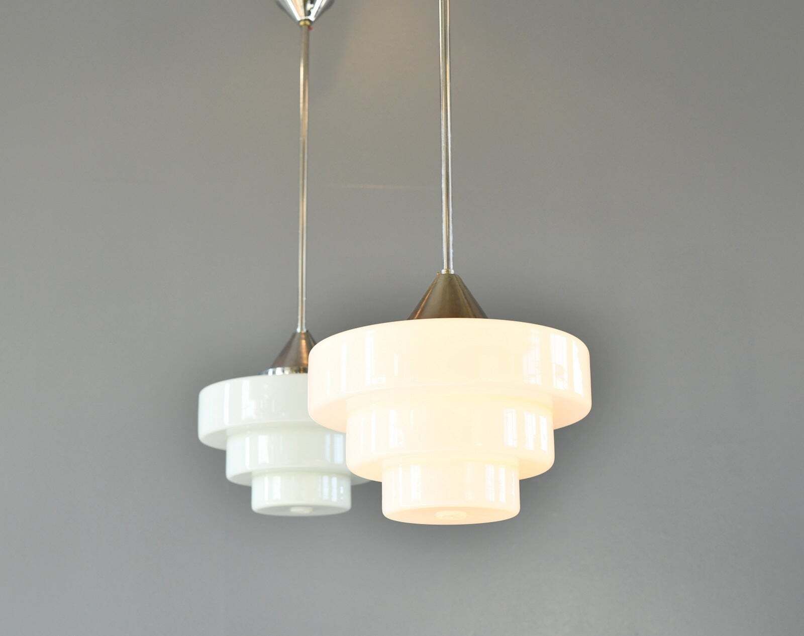 photo for sale Art Deco Opaline Lights By Edison Circa 1930s