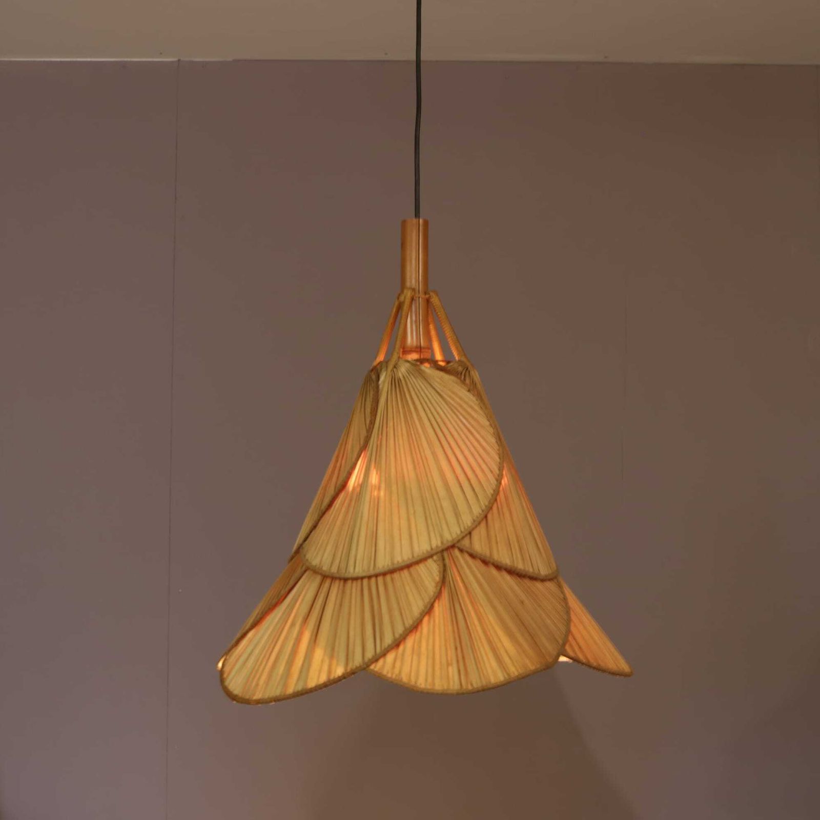 “Uchiwa” Hanging Lamp In The Style Of Ingo Maurer, Germany 1970 photo vintage