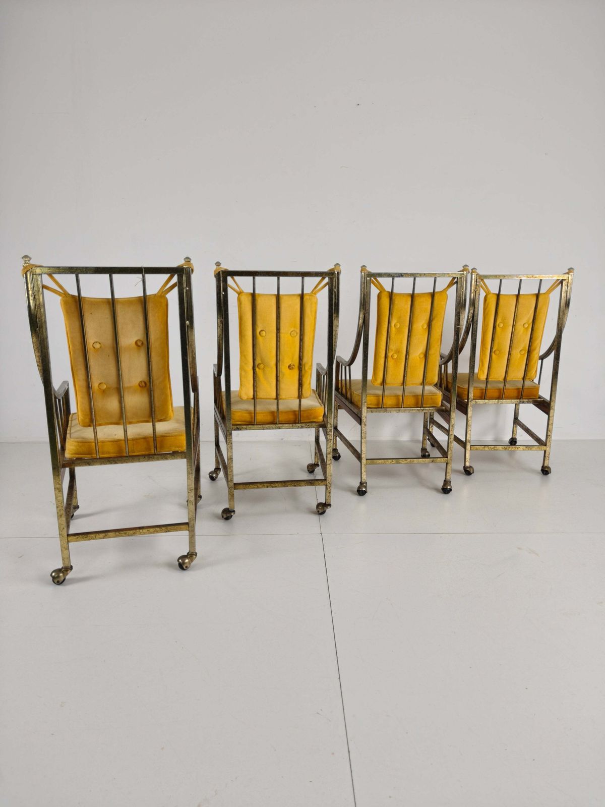 Furniture Unique Set Of Mid Century Style Dining And Lounge Chairs – Gilded, Made Between 1940 1948 By Flanders Industries Inc, Fort Smith, Arkansas photo