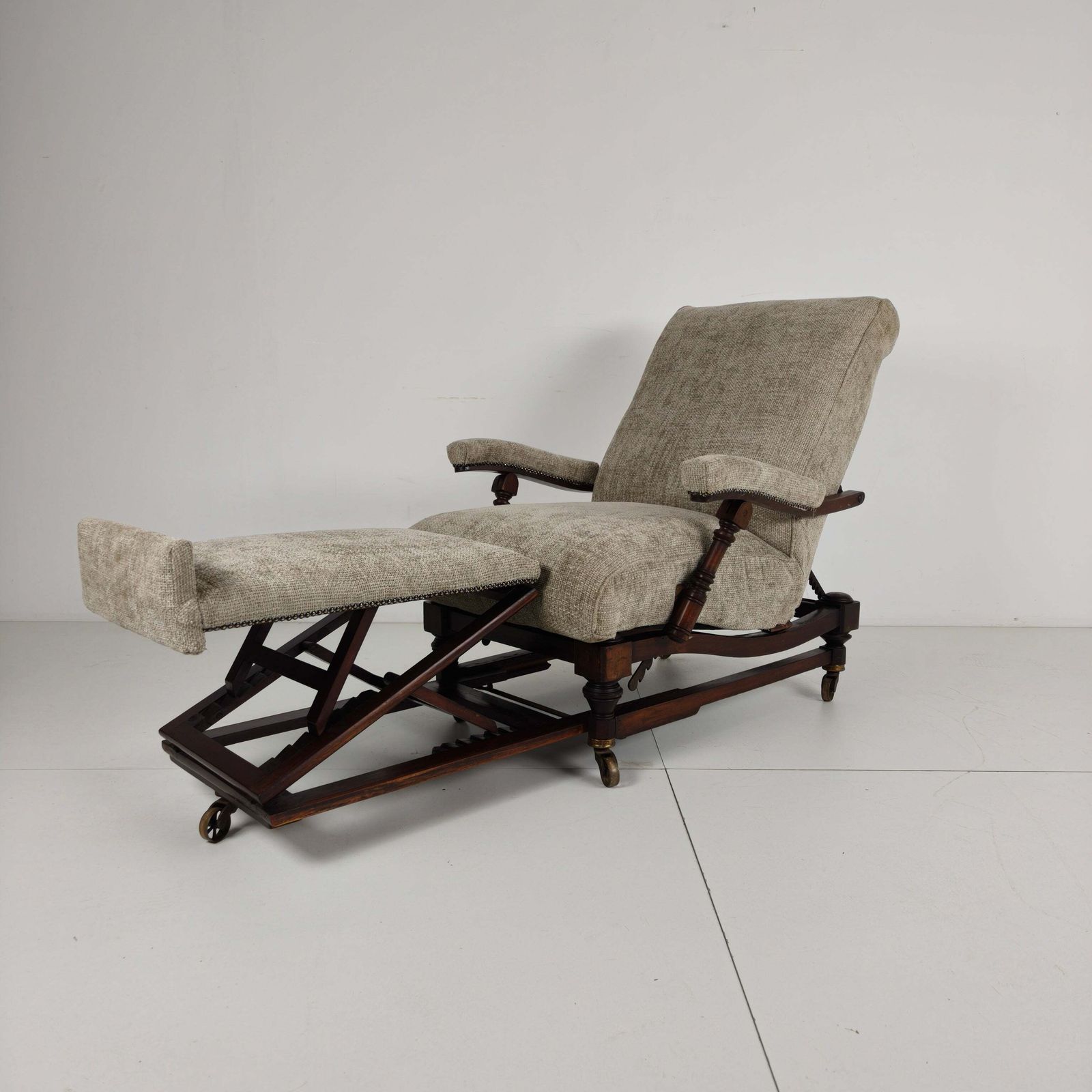 Furniture English Reclining Library Chair (Circa 1860) photo