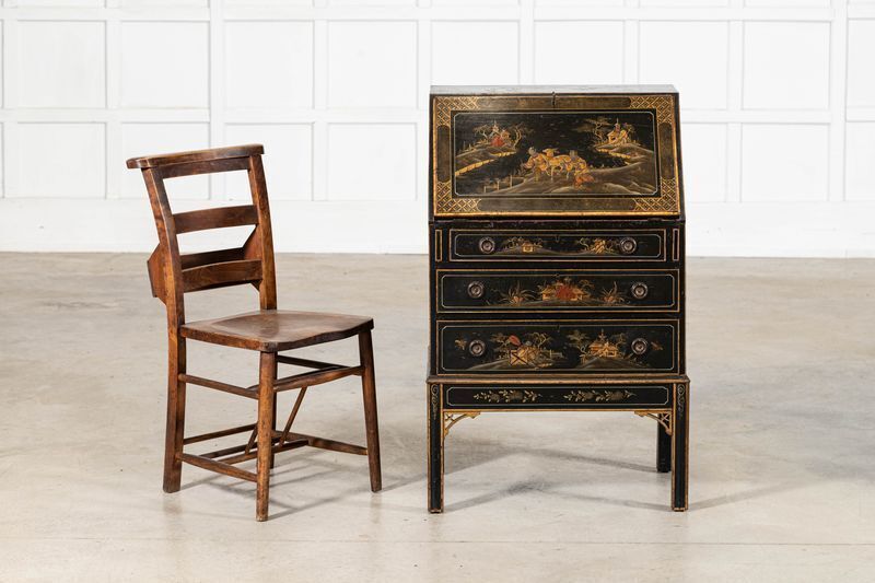 English 19thc Mahogany Chinoiserie Bureau Writing Desk photo buy
