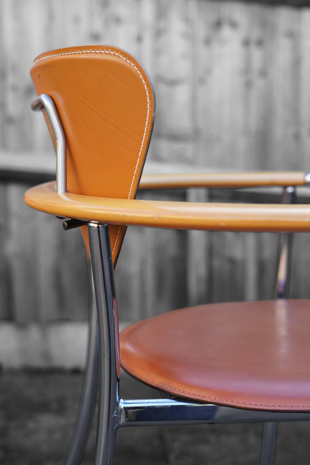 Brown Leather Italian Dining Chairs Mid Century Modern Design By Arrben   Set Of 4 photo 1060.0