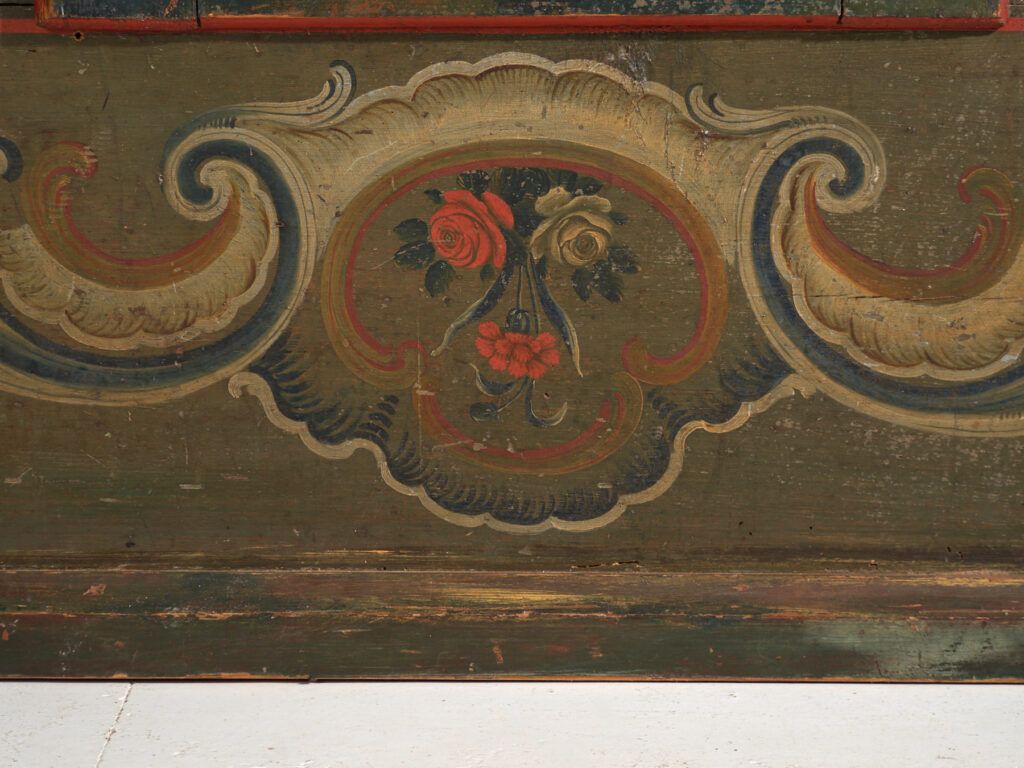 photo vinterior Folk Art Painted Cabinet, Central Europe, Dated 1814