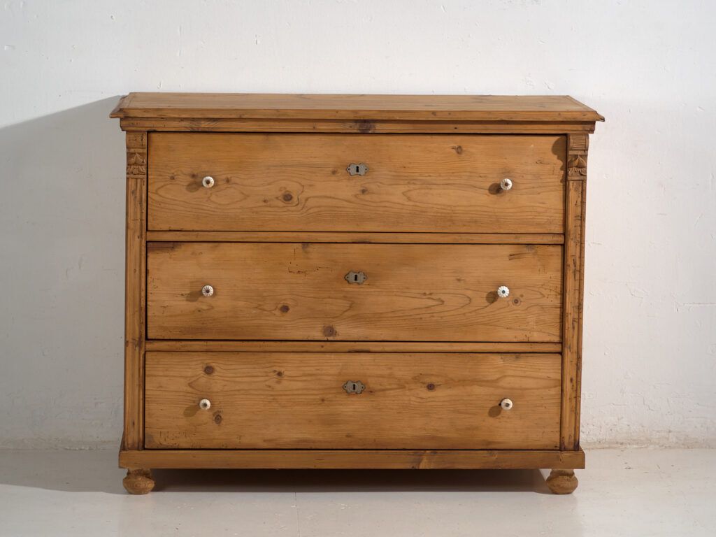 Antique Pine Wood Chest Of Drawers (C.1920) #116 photo vinterior
