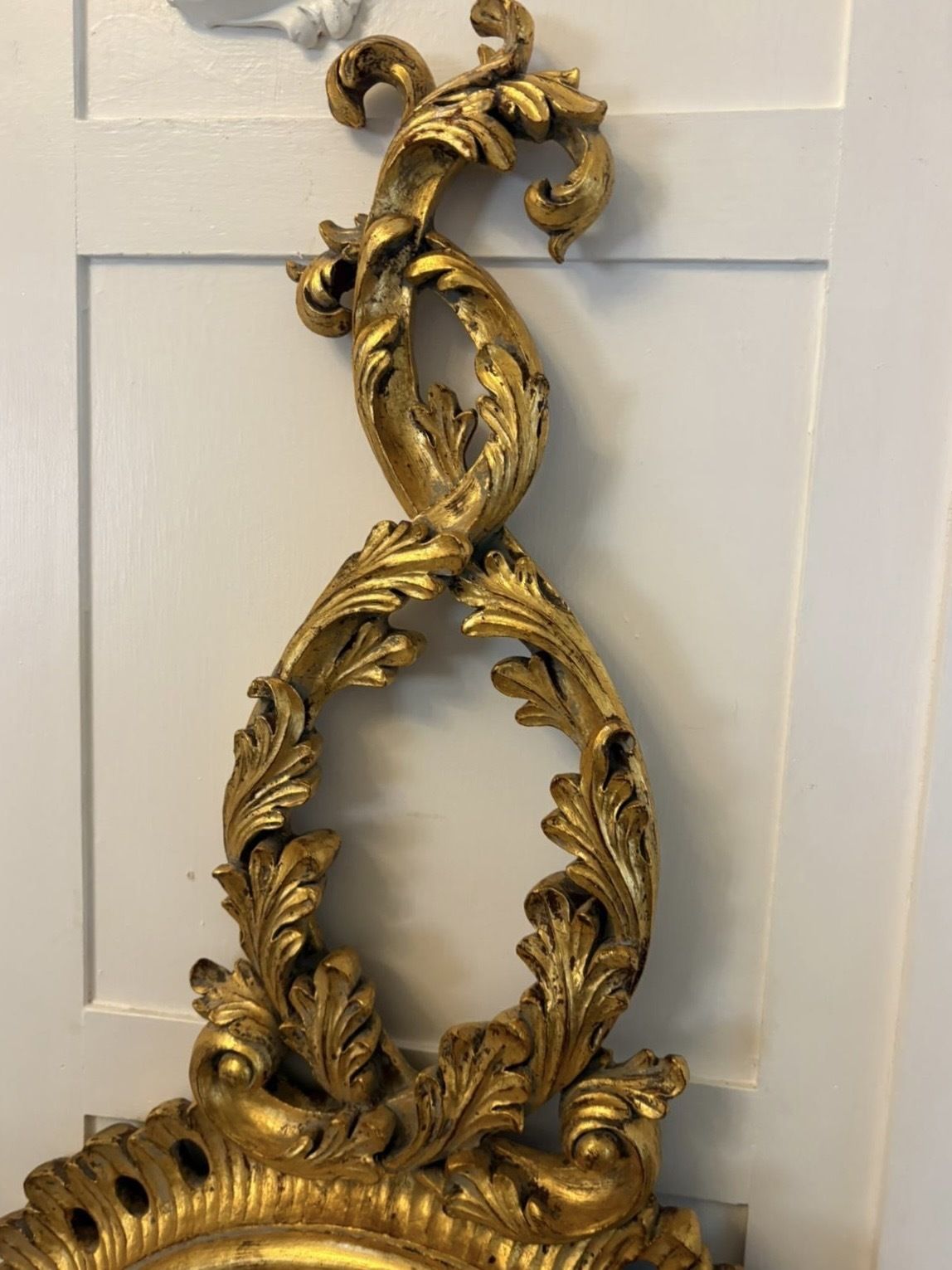 Antique Pair Of Regency Style Giltwood Convex Girandole Wall Mirrors photo furniture