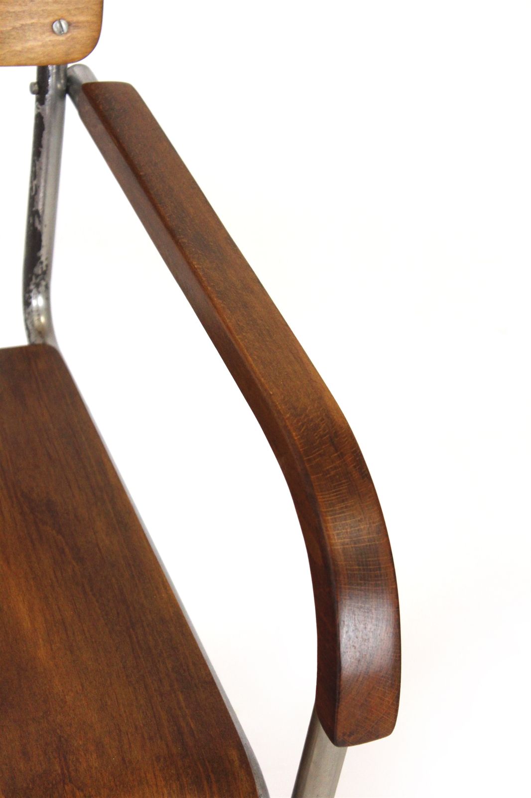 Restored Bauhaus B34 Cantilever Chair In Plywood & Chrome By Marcel Breuer, Early 1930s photo 1800.0