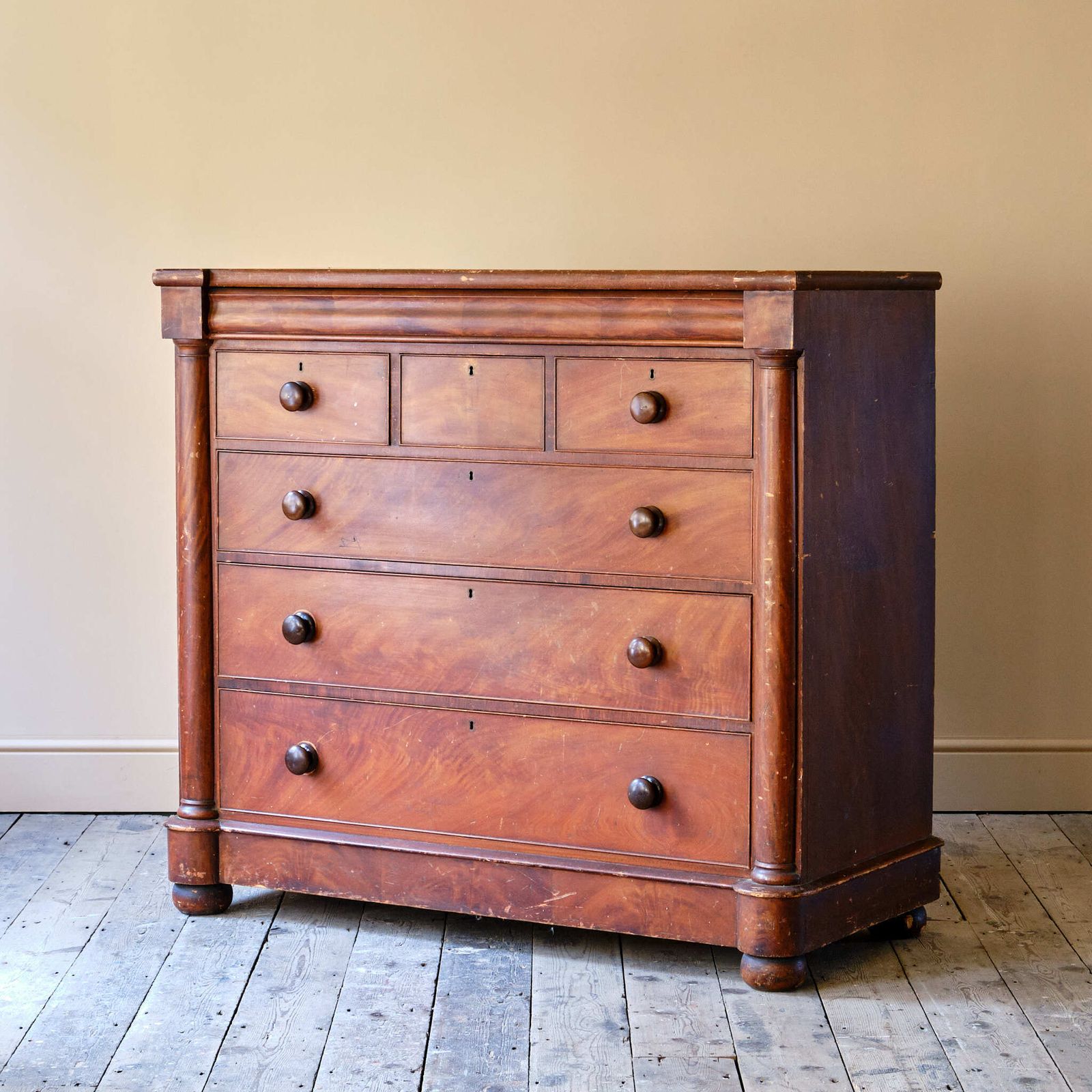 Large Scottish Pine Chest Of Drawers In Original Paint photo buy