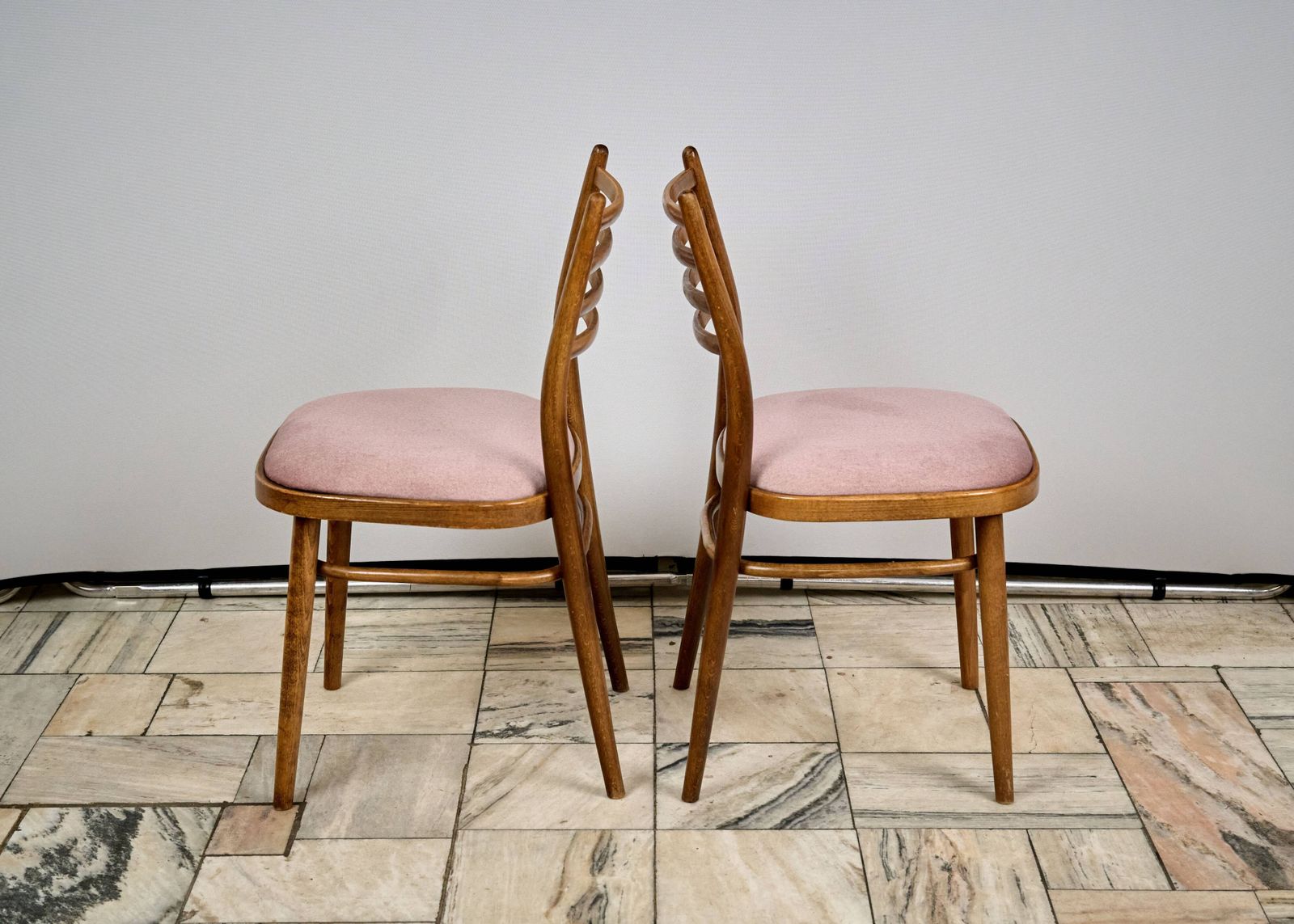 Furniture Set Of 4 Dining Chairs, Ton, 1960s, Czechoslovakia photo