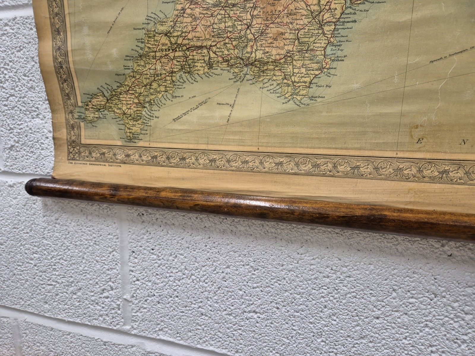 Art Large Original 1930s "The Autocar" Advertising Map England And Wales Canvas Scroll photo