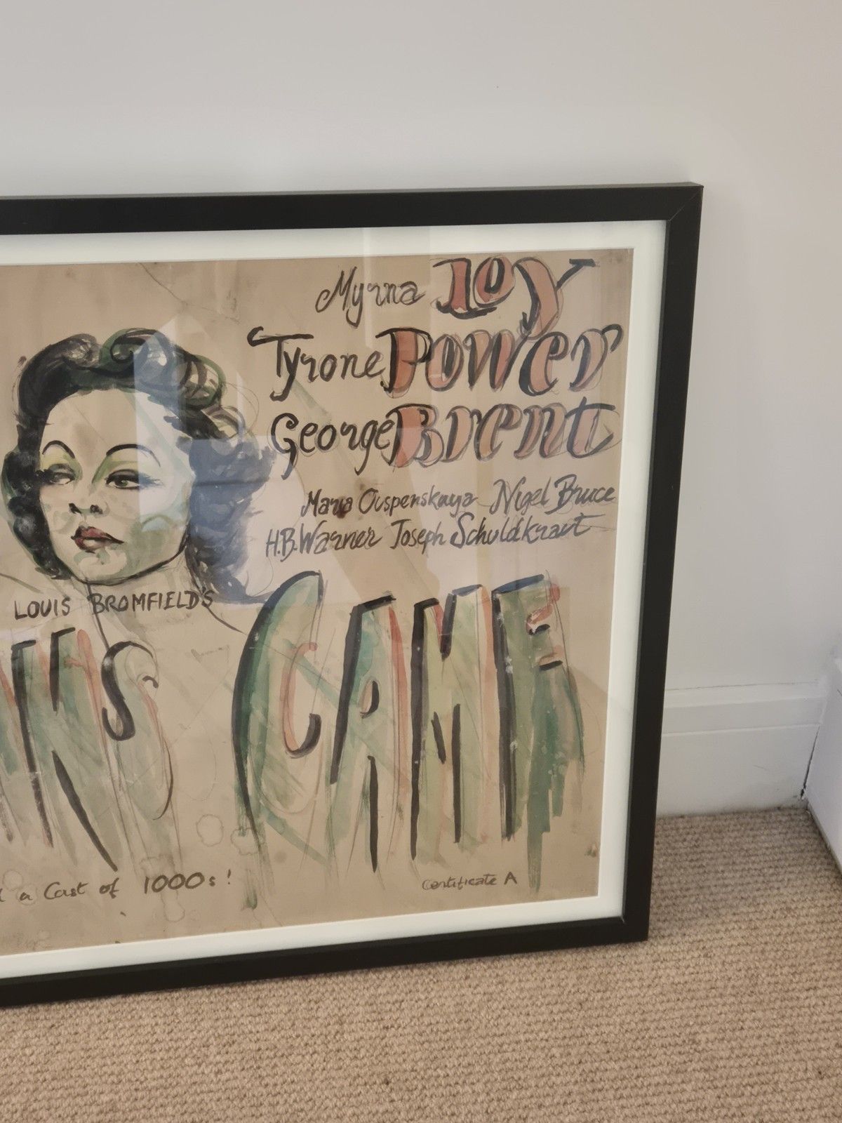 photo furniture Original And Unique 1939  "The Rains Came" Film Poster Proof Signed And Framed