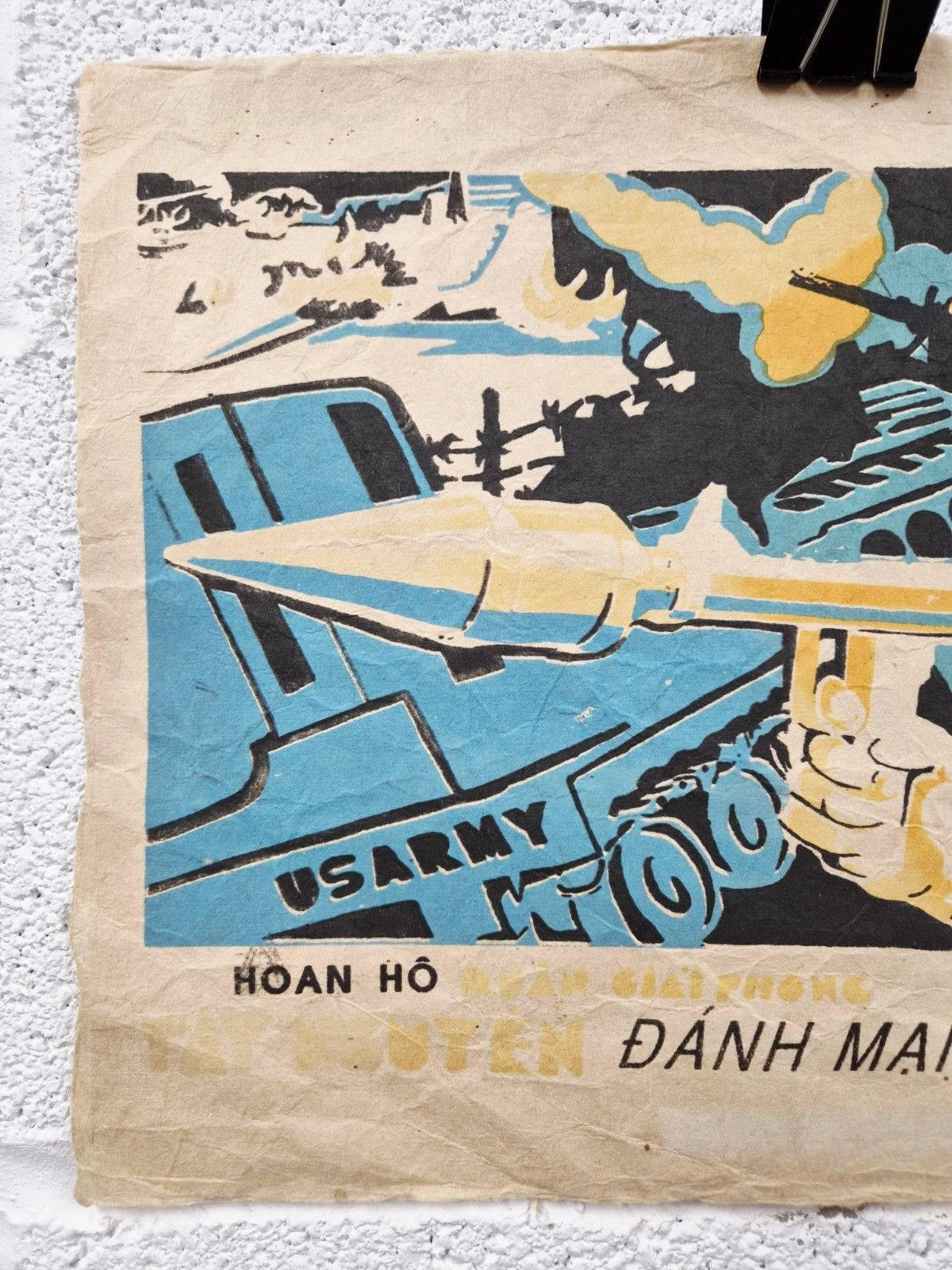 Original Vietnam War Propaganda Poster North Vietnam C.1960s Communism Us Army photo Art