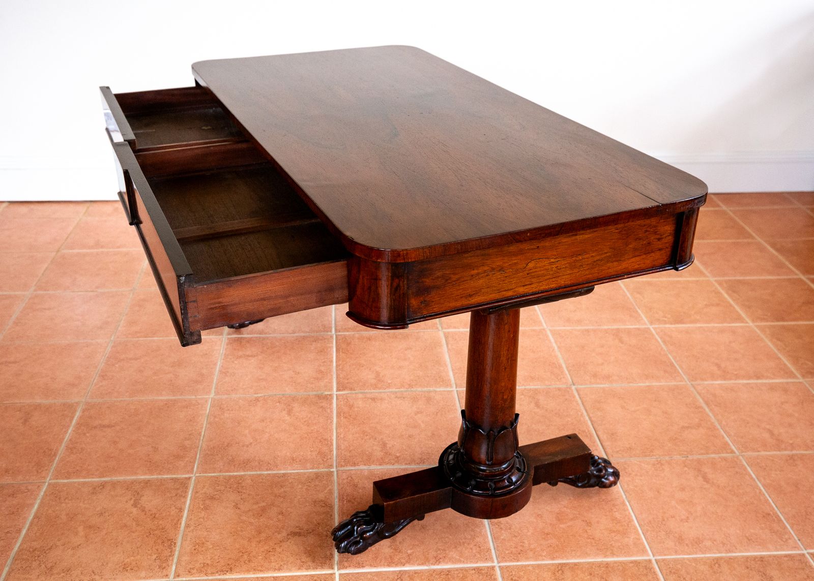 William IV Library Table Rosewood Mahogany Serving Tabl.E Writing Des.K Georgian English Antiqu.E Dining Centre Tabl.E Biedermeier 1830 photo buy