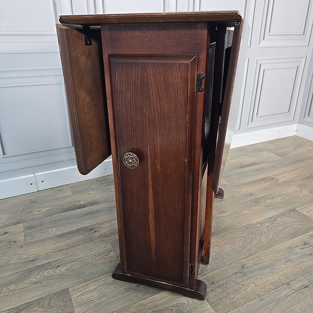 Vintage Drop Leaf Table Cabinet Gateleg Storage Cupboard Retro Mid Century photo Furniture