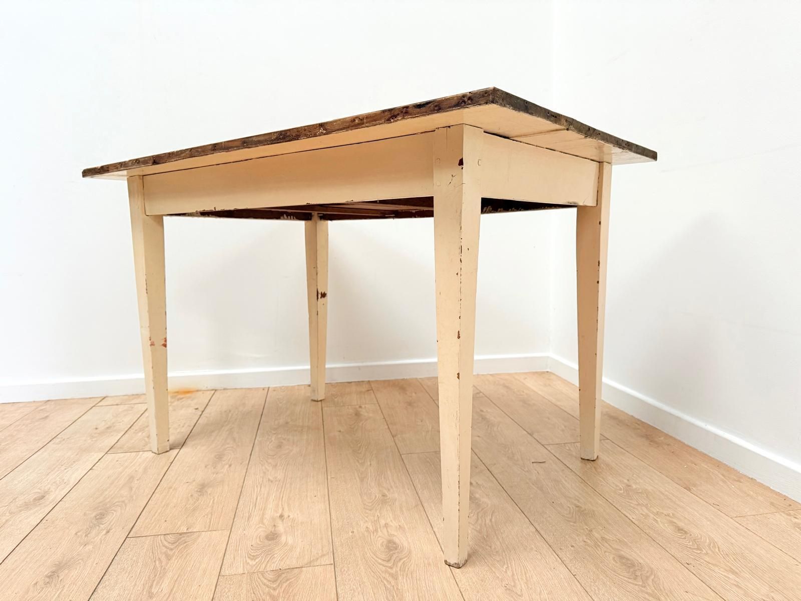 Vintage French  Pine Farmhouse Table One Drawer  Delivery Available 0262. photo vinterior