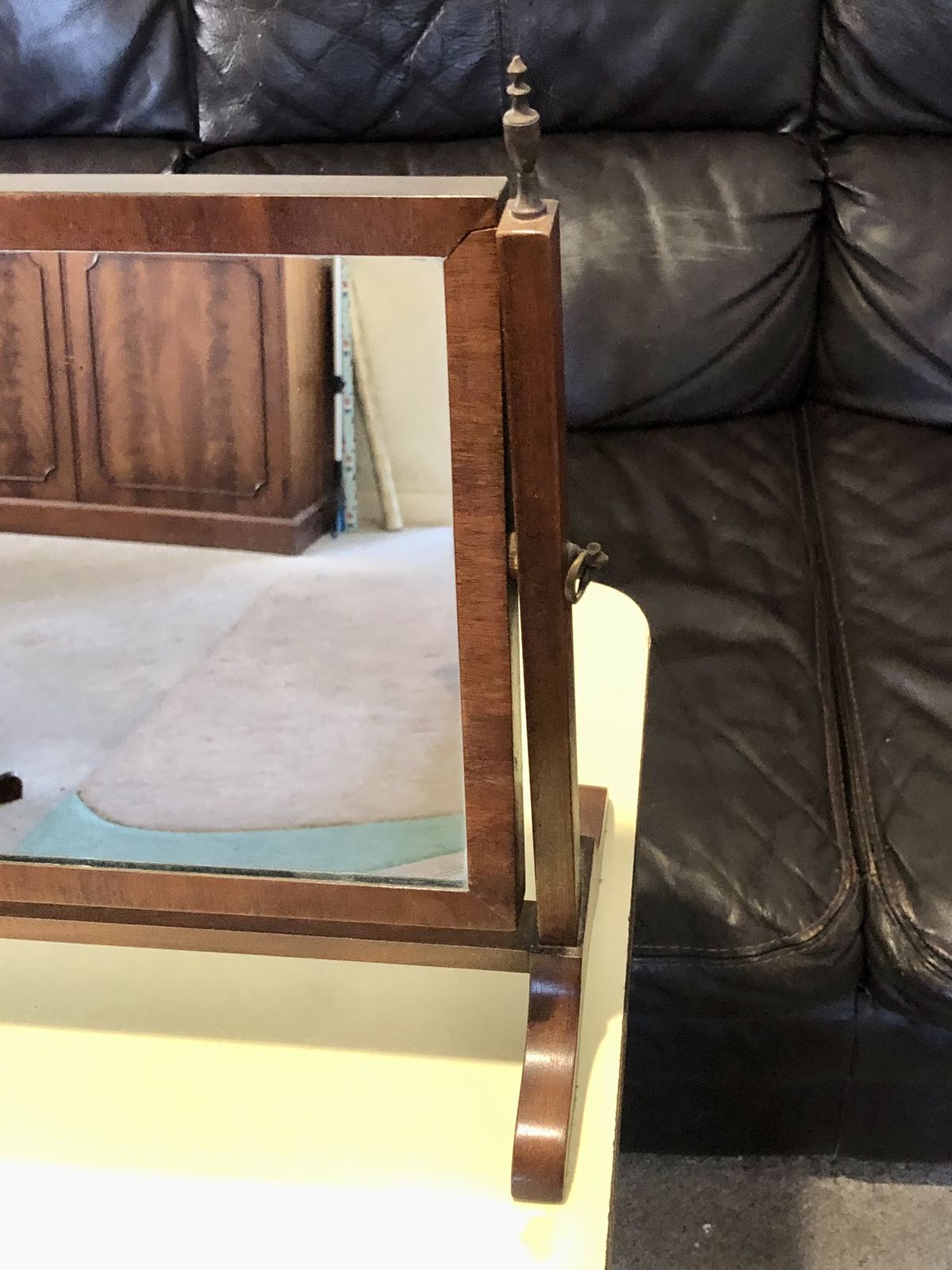 Handsome Small Mahogany Swing Mirror photo vintage