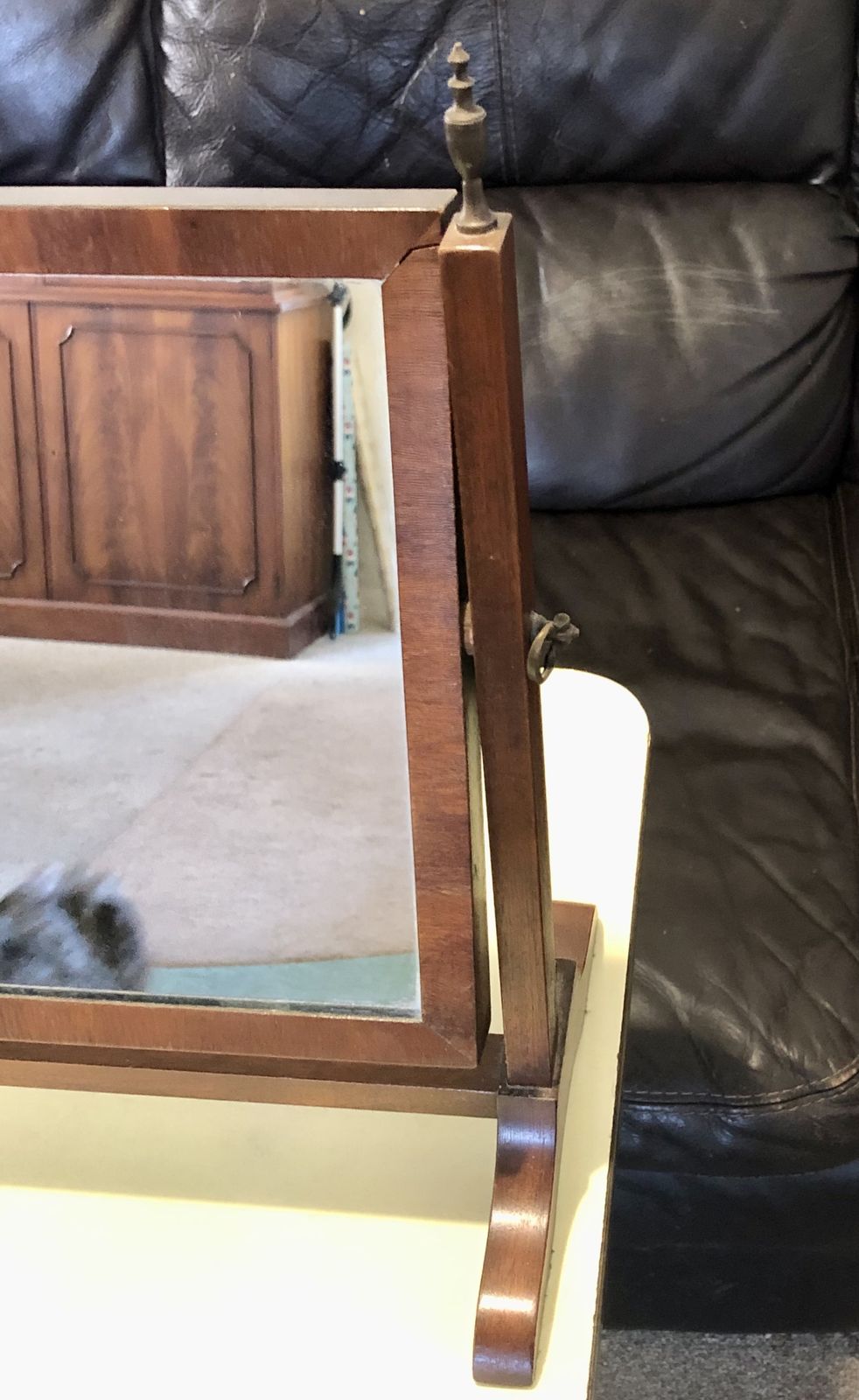 photo furniture Handsome Small Mahogany Swing Mirror
