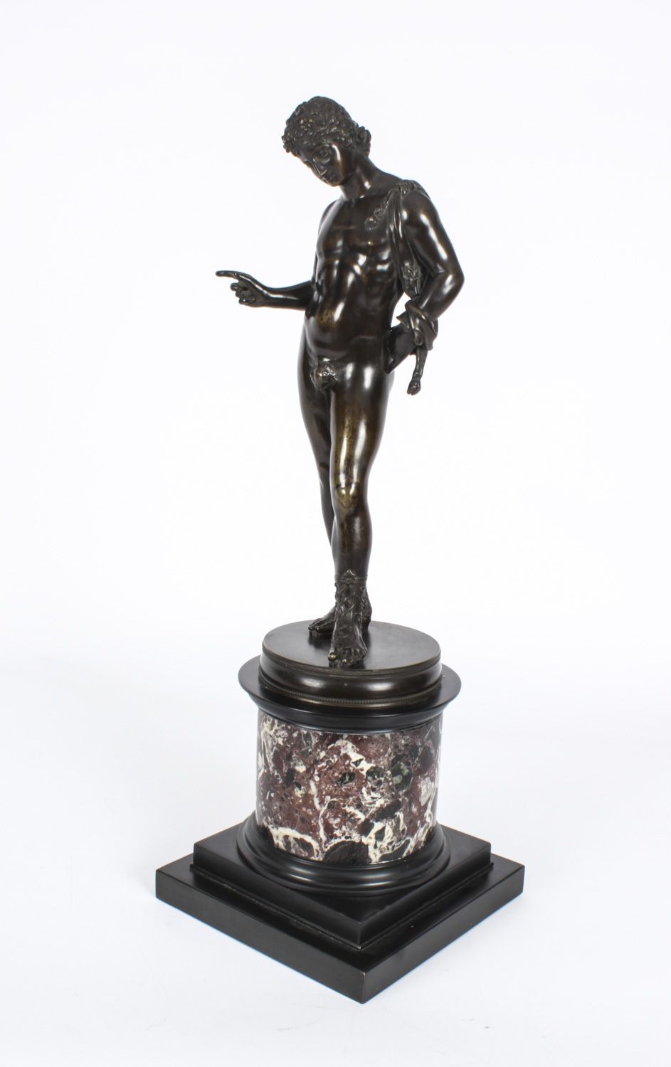 Antique Grand Tour  Bronze Figure Of "Dionysus, Called Narcissus" 19th C