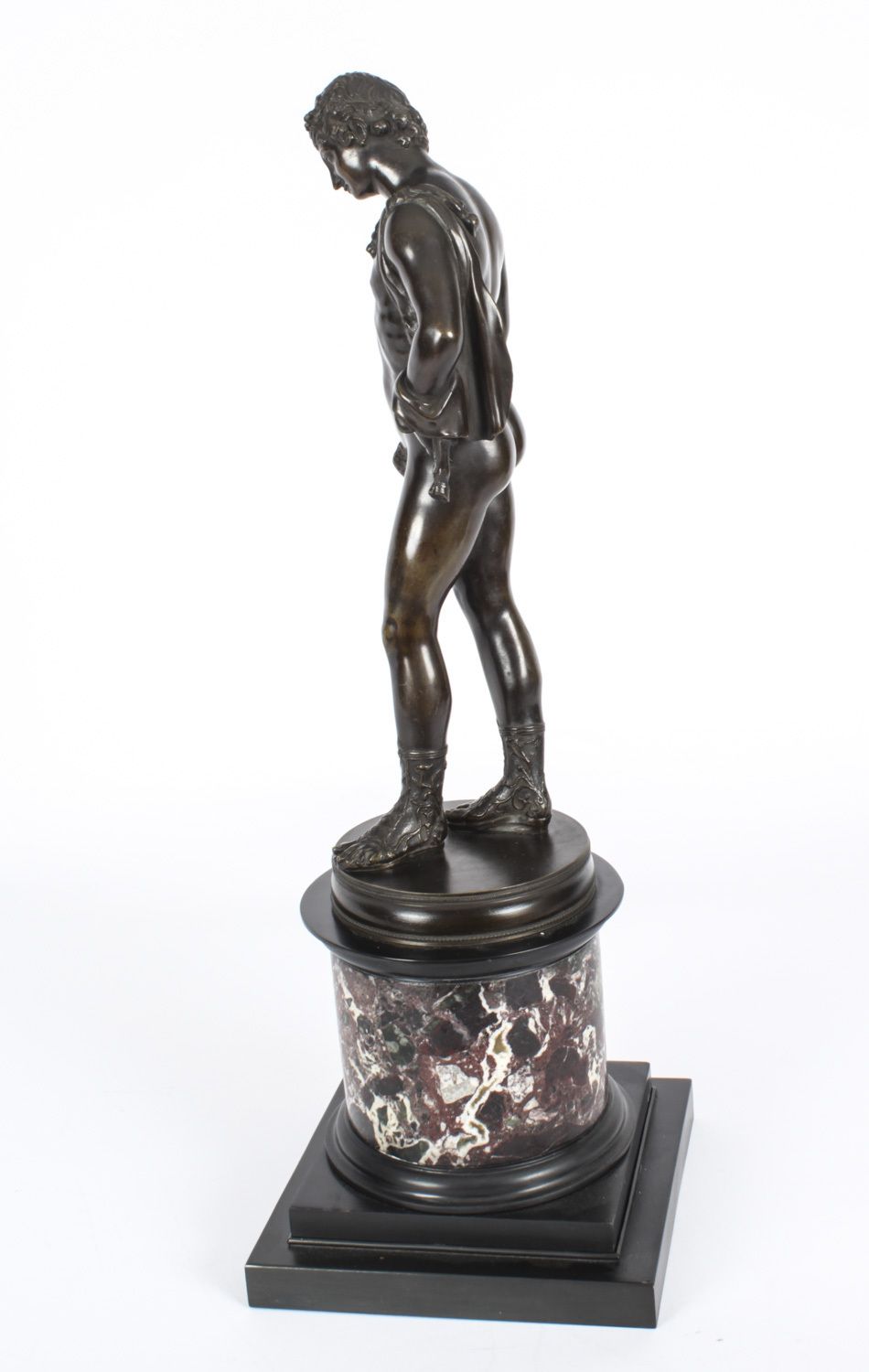 2500.0 Antique Grand Tour  Bronze Figure Of "Dionysus, Called Narcissus" 19th C photo