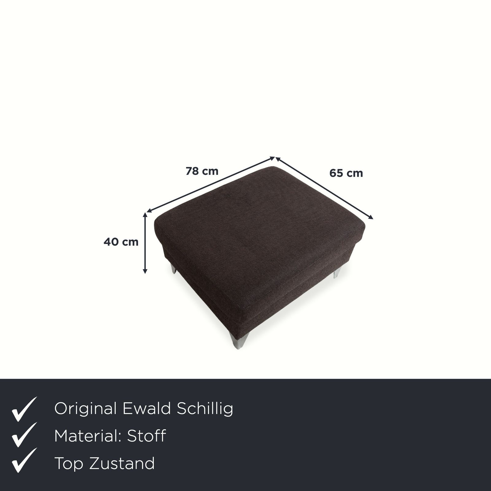 Pouf Ewald Schillig en tissu brun gris photo furniture