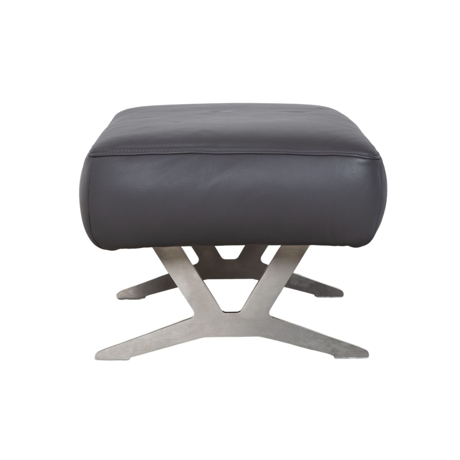 Tabouret Koinor Monroe en cuir gris photo vinterior