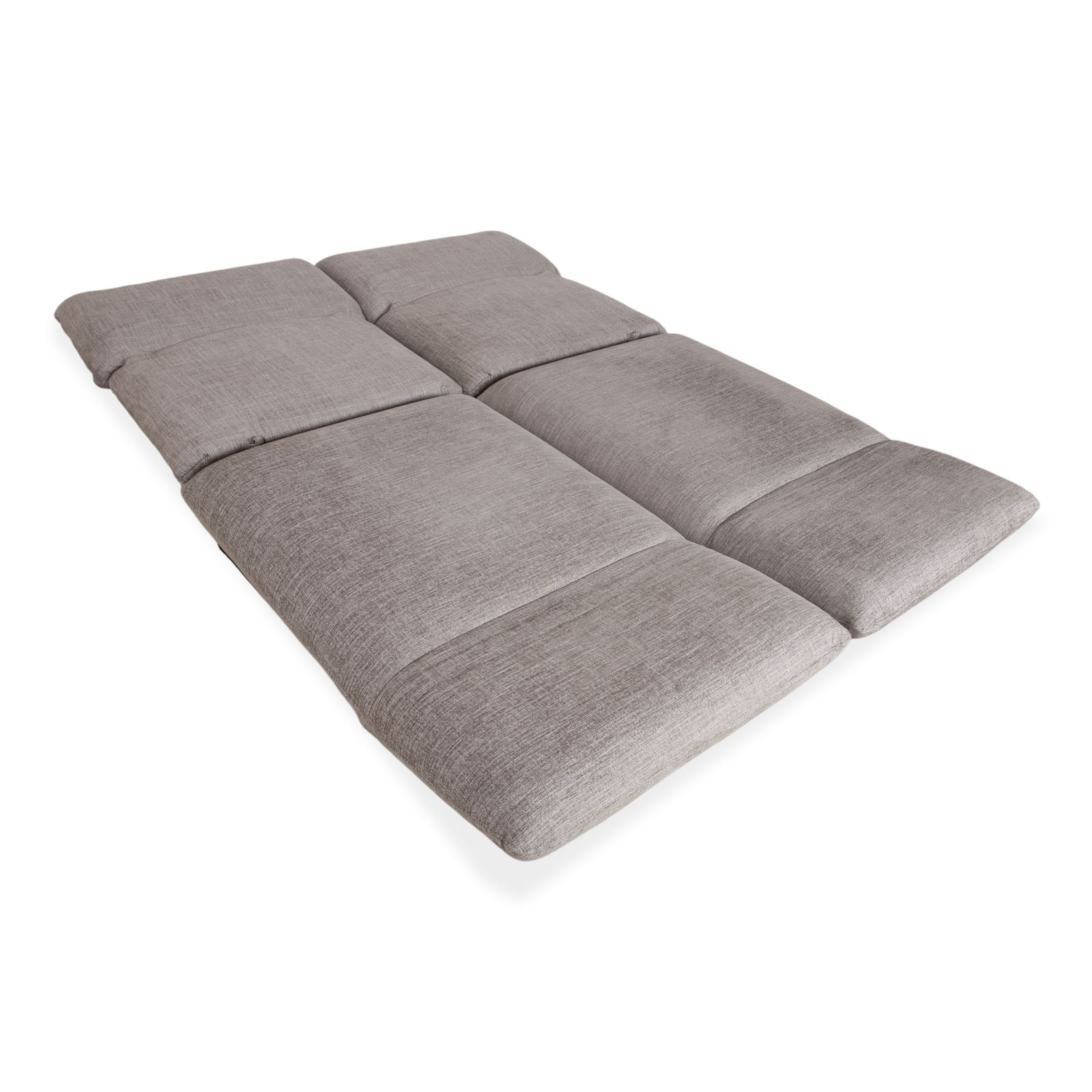 Canapé 2 places Signet Messina en tissu gris, fonction manuelle et couchage photo vintage