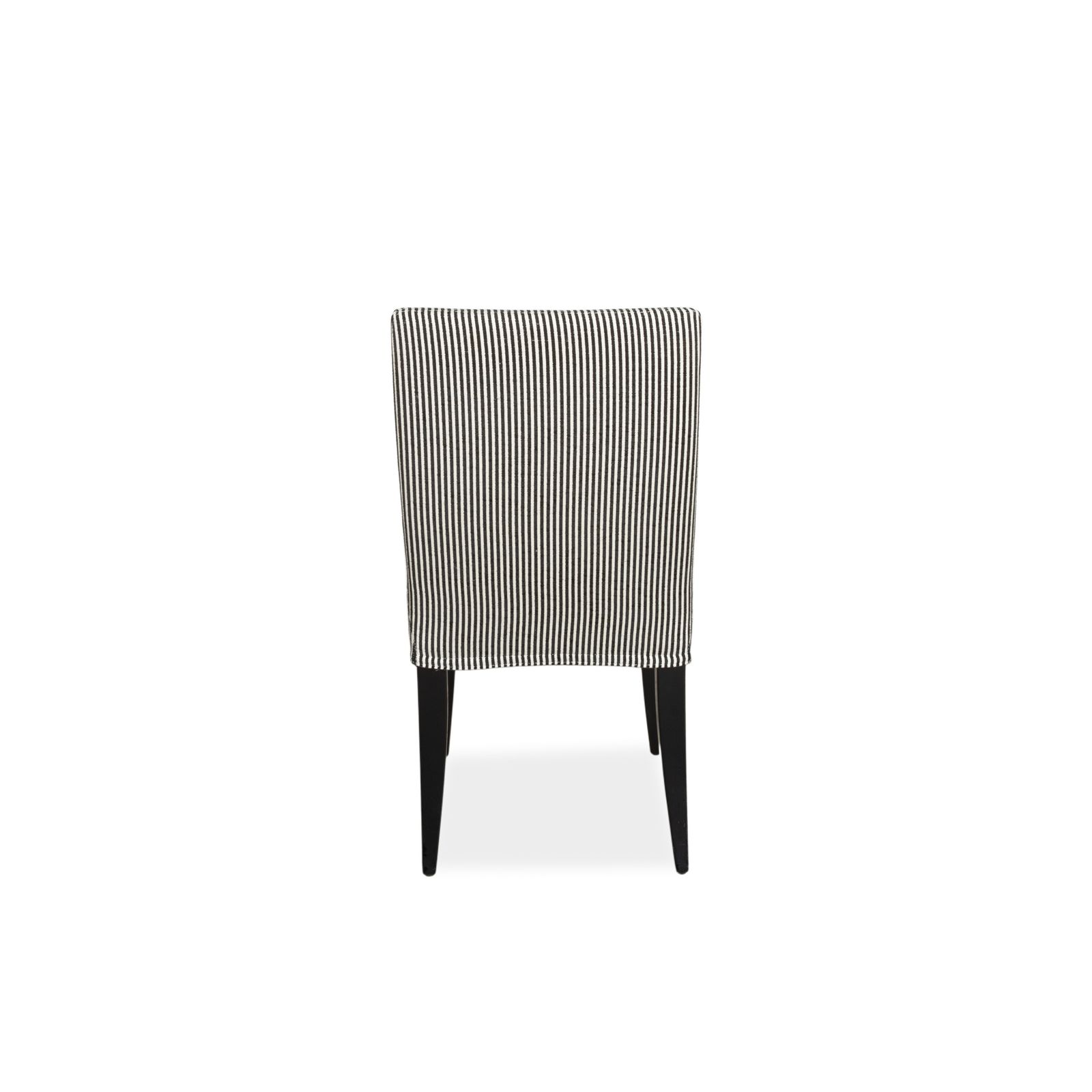 photo furniture Lot de 8 chaises Wittmann Isis en tissu, motif rayé noir et blanc, salle à manger