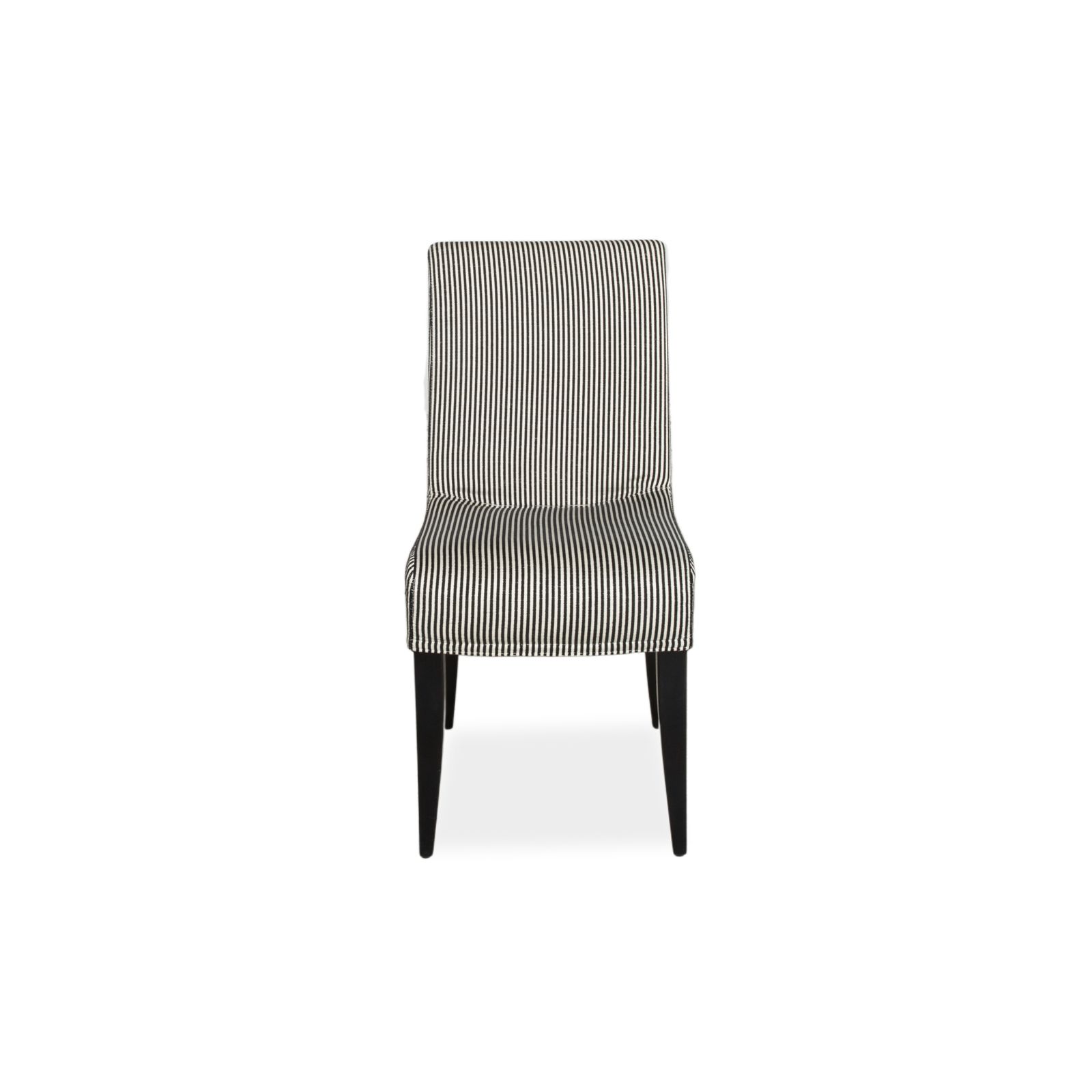 Mobilier Lot de 8 chaises Wittmann Isis en tissu, motif rayé noir et blanc, salle à manger photo