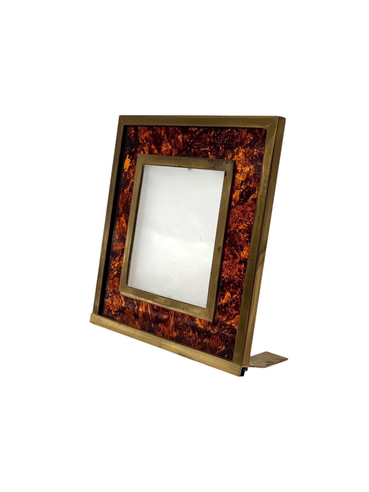 380.0 Hollywood Regency Lucite & Brass Picture Frame – In The Manner Of Gabriella Crespi, Italy 1970s photo