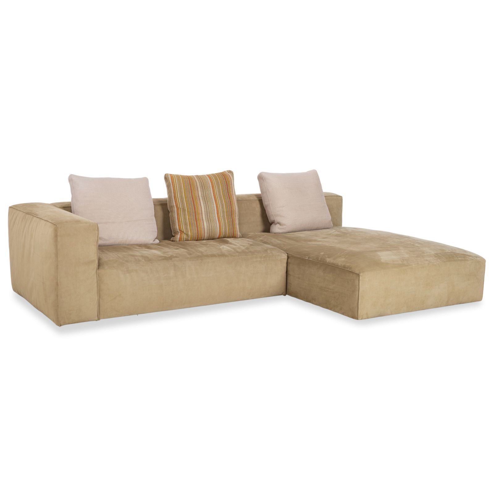 Canapé d'angle Ligne Roset Nils en tissu, coloris beige sable