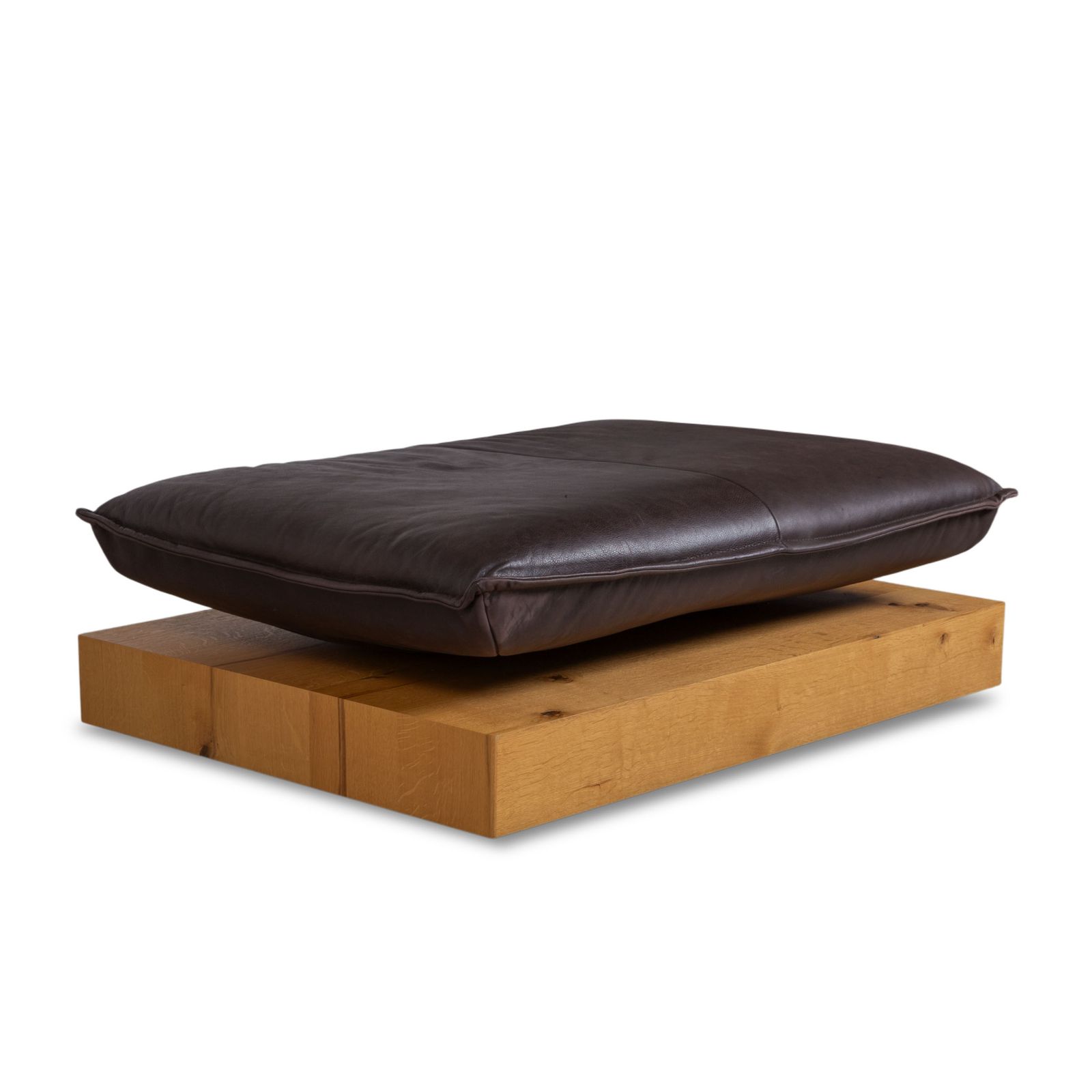 Repose-pieds Koinor Free Motion Edit 3 en cuir brun chocolat, bois, fonction manuelle photo for sale