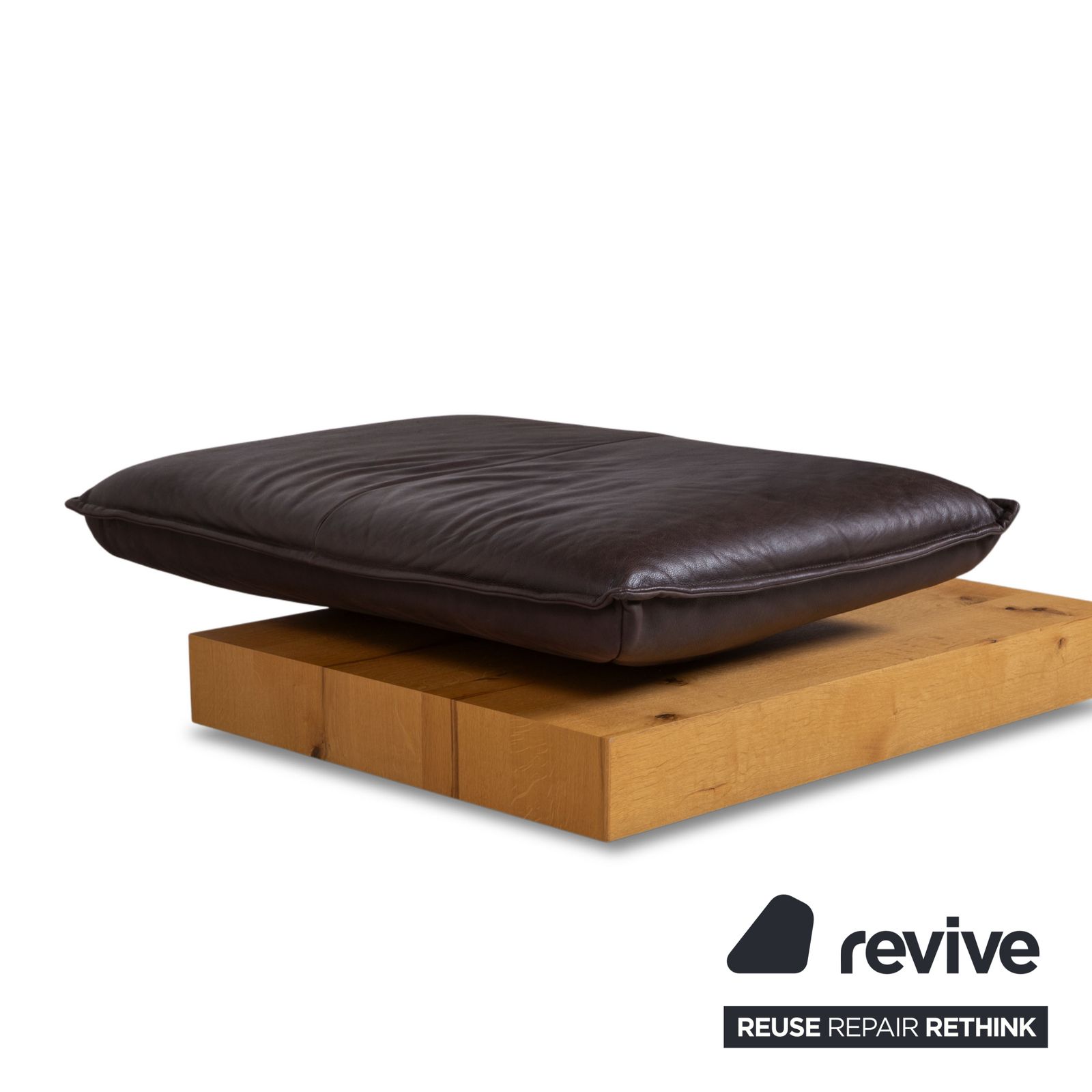 Repose-pieds Koinor Free Motion Edit 3 en cuir brun chocolat, bois, fonction manuelle photo Mobilier