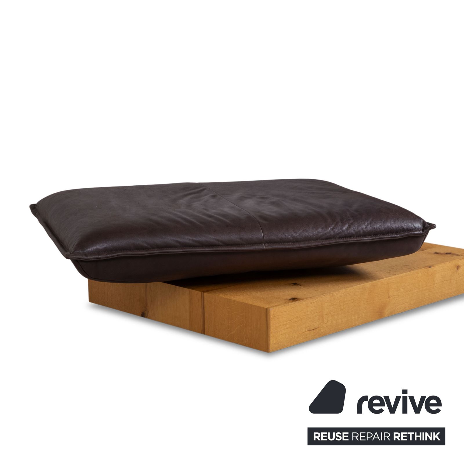 Repose-pieds Koinor Free Motion Edit 3 en cuir brun chocolat, bois, fonction manuelle photo 1899.0