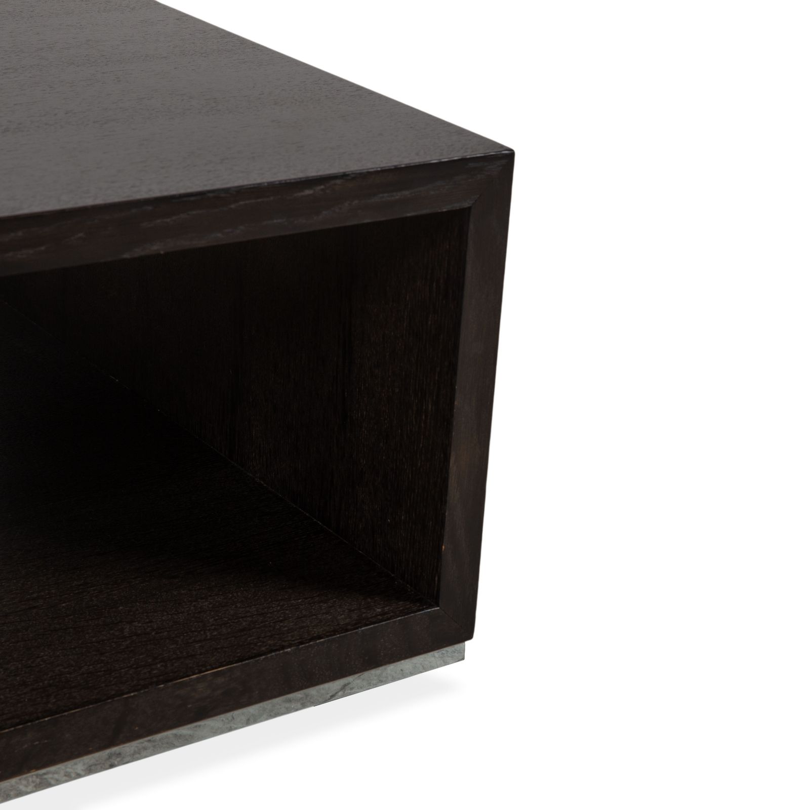 Rolf Benz houten salontafel, zwart/donkerbruin, chroom photo for sale