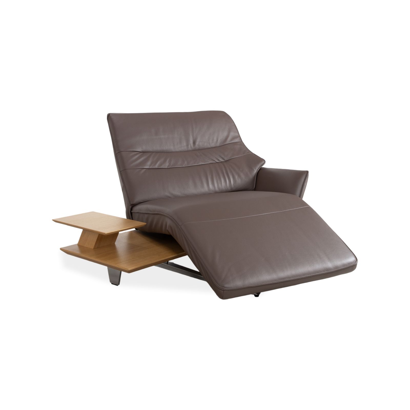 Himolla 4905 Leather Wood Metal Chaise Table Brown Electric Function photo for sale