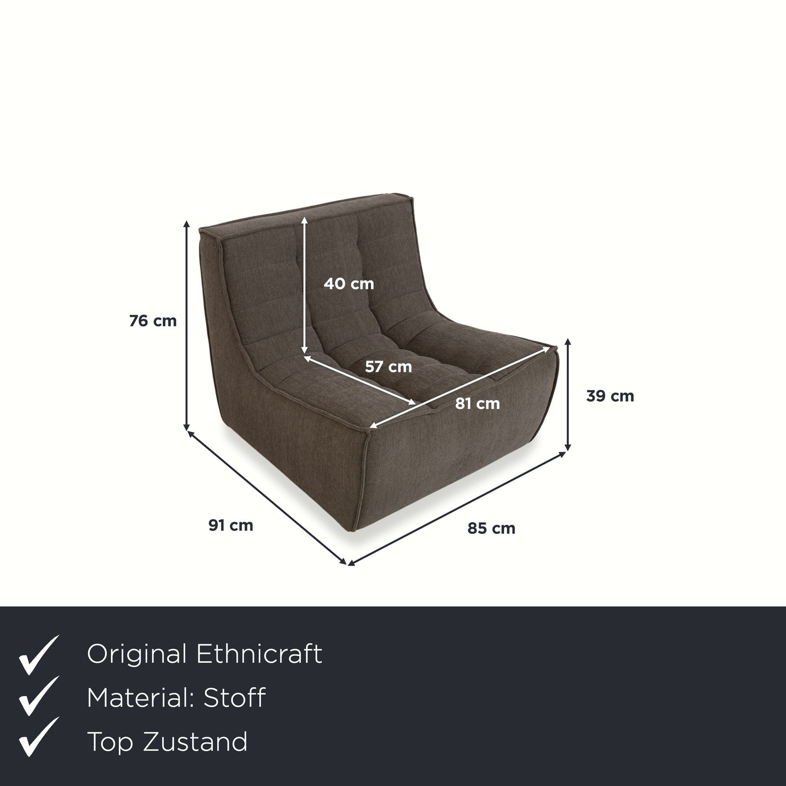 Ethnicraft N701 Fabric Armchair Grey Green photo furniture