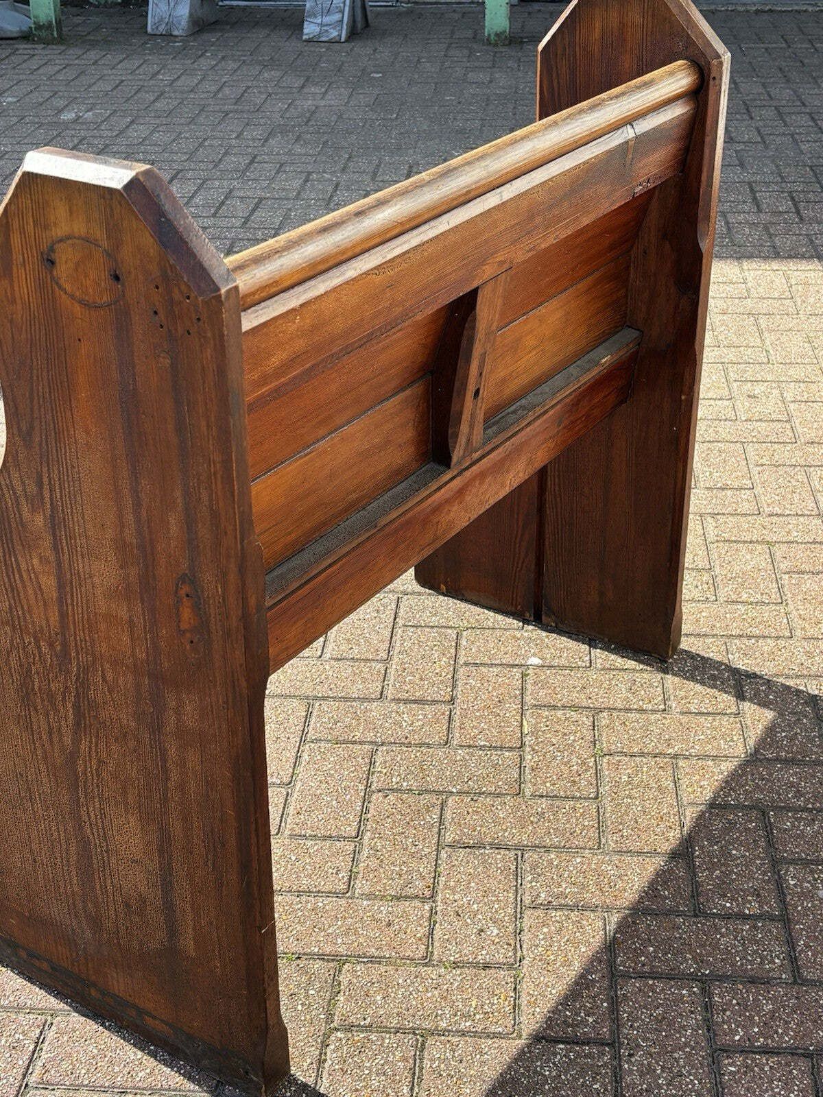 Furniture Small Victorian Pine Pew, 1800s photo