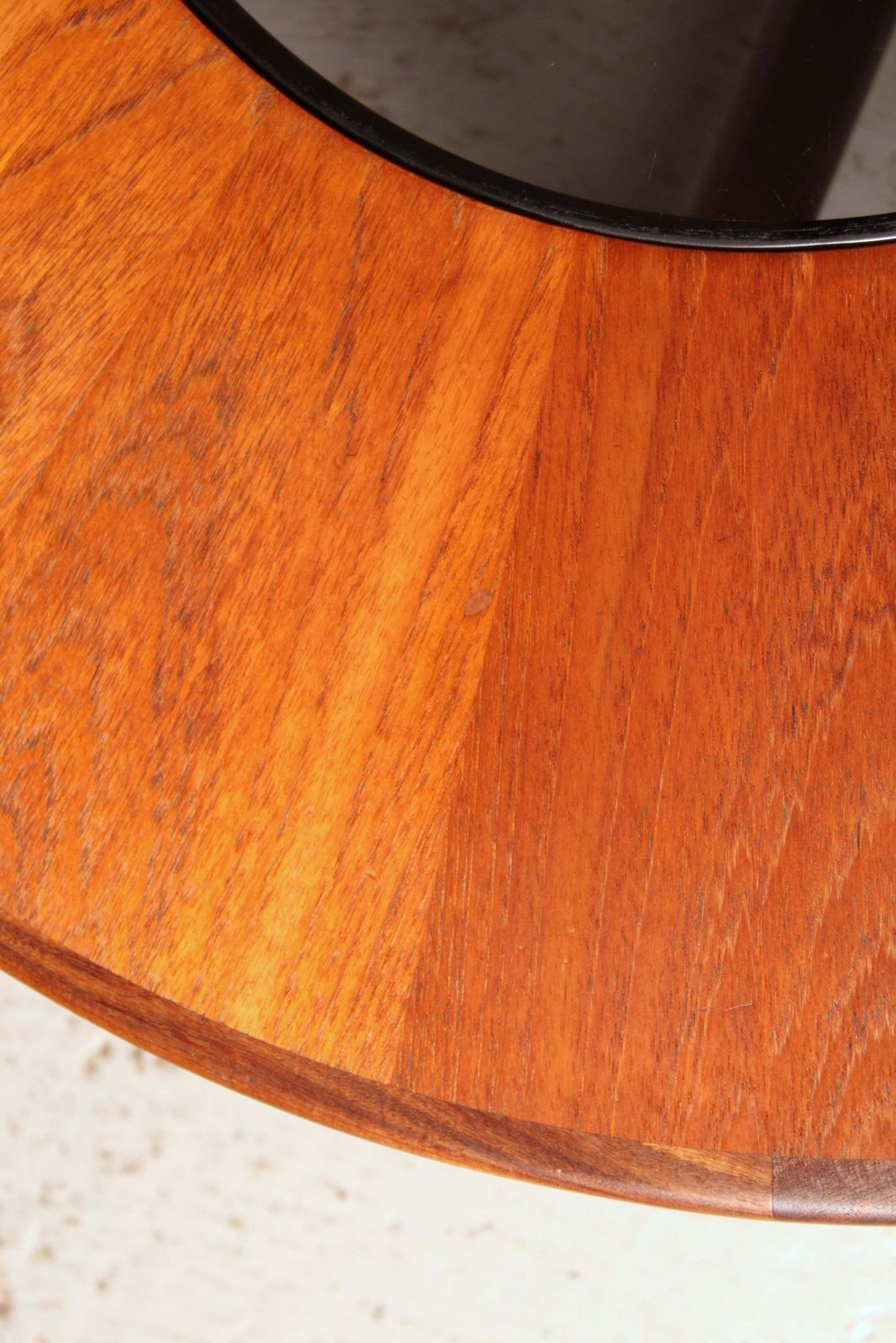 Midcentury G Plan Round Coffee Table With Smoked Glass Top & Brass Feet C.1960s photo vinterior
