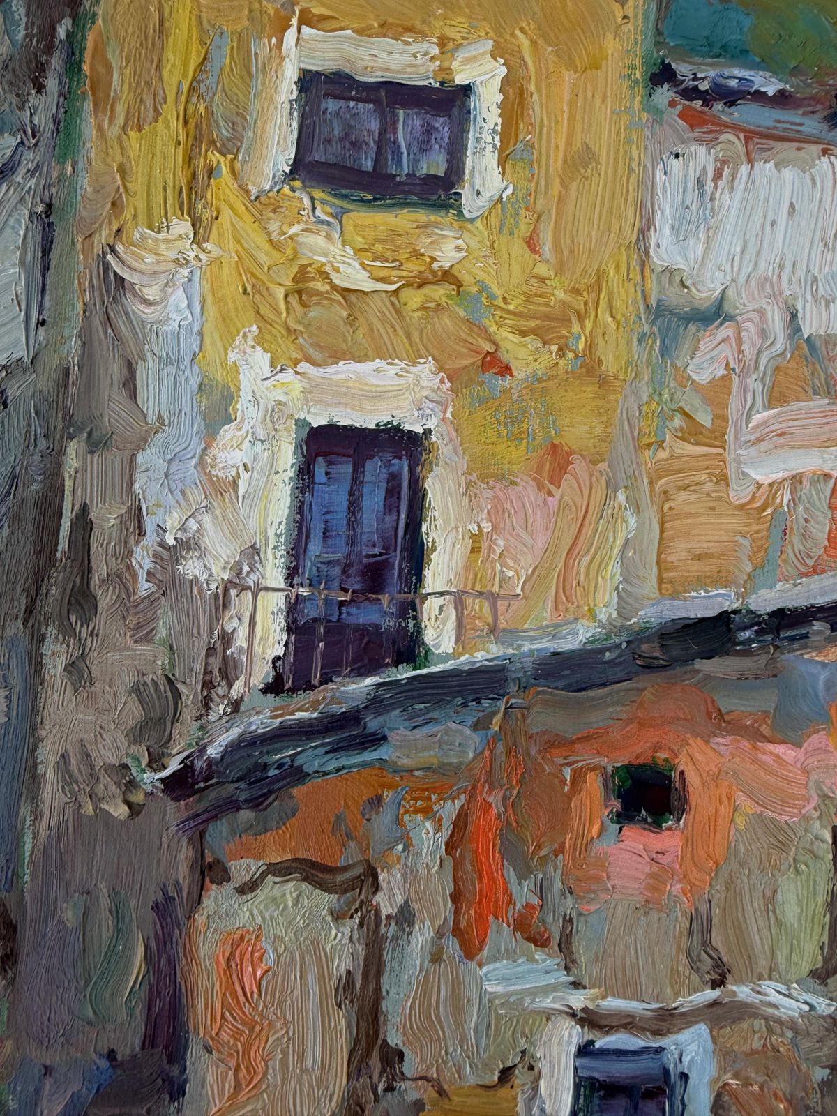 Jordi Baget Ballester – Spaans Dorpsgezicht Albarracín Teruel, Expressief Olieverfschilderij, Impressionistisch, 1970 photo buy