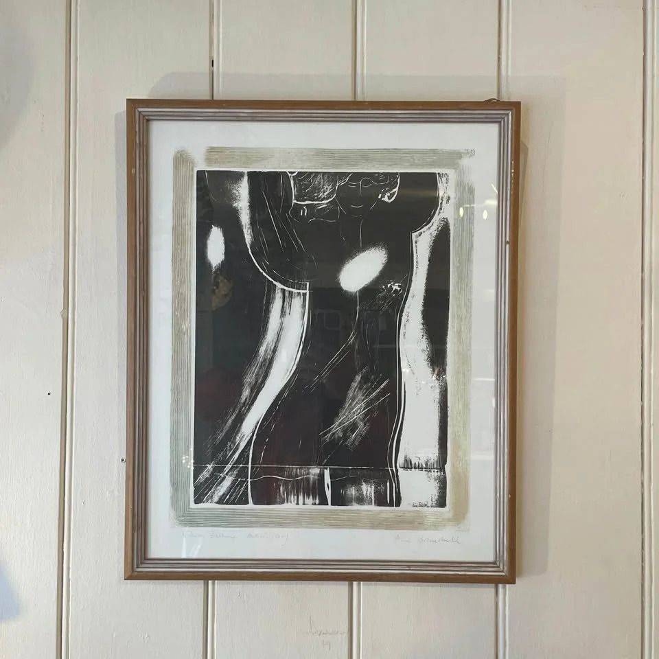Ann Brunskill Woman Bathing Woodblock Print photo for sale