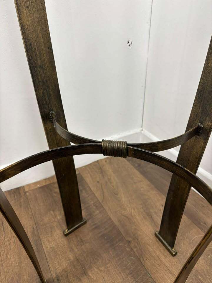 Reproduction Heavy Cast Metal & Brass Jardiniere Stand photo vinterior
