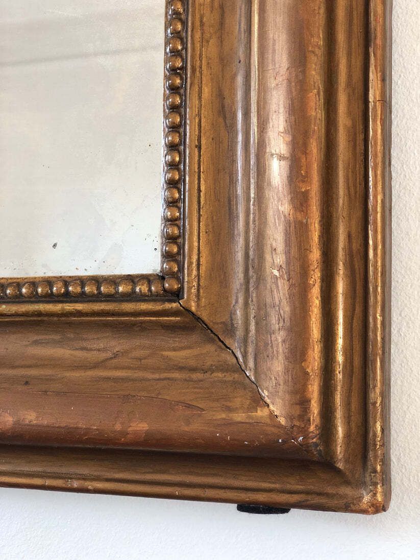 Large Antique French Louis Philippe Giltwood Mirror – Late 19th Century photo for sale