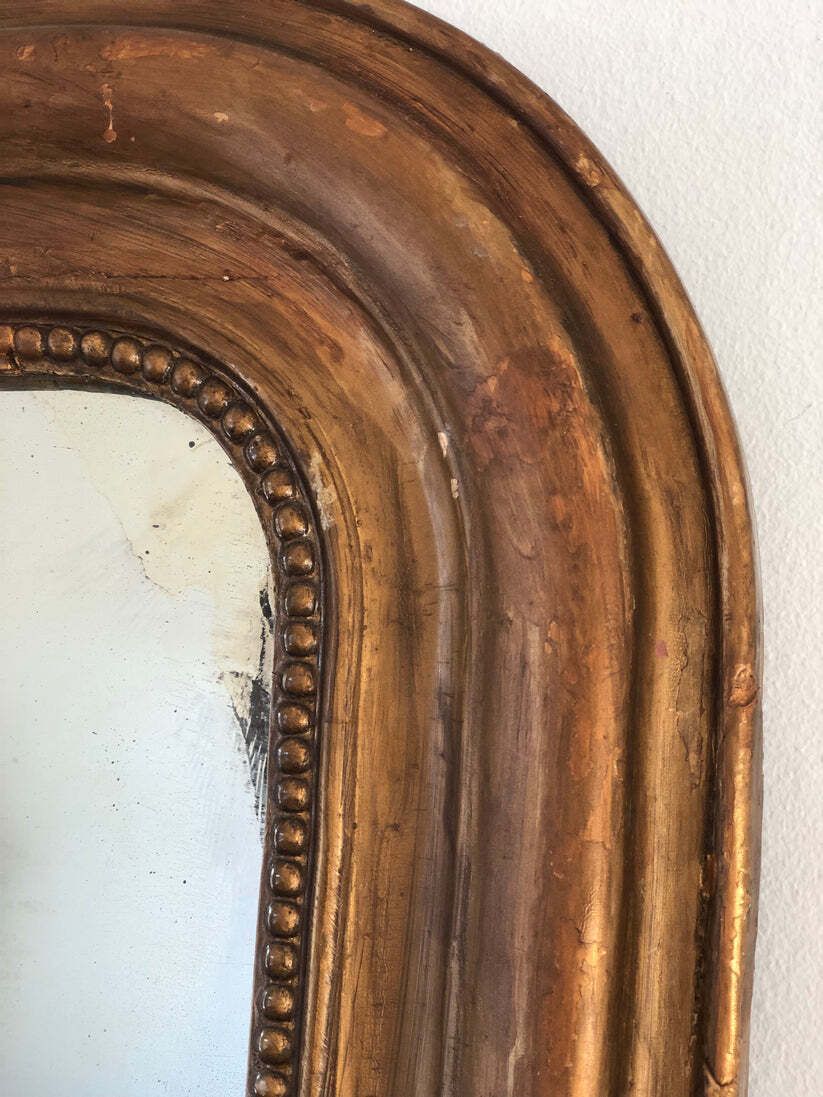 Large Antique French Louis Philippe Giltwood Mirror – Late 19th Century photo vinterior