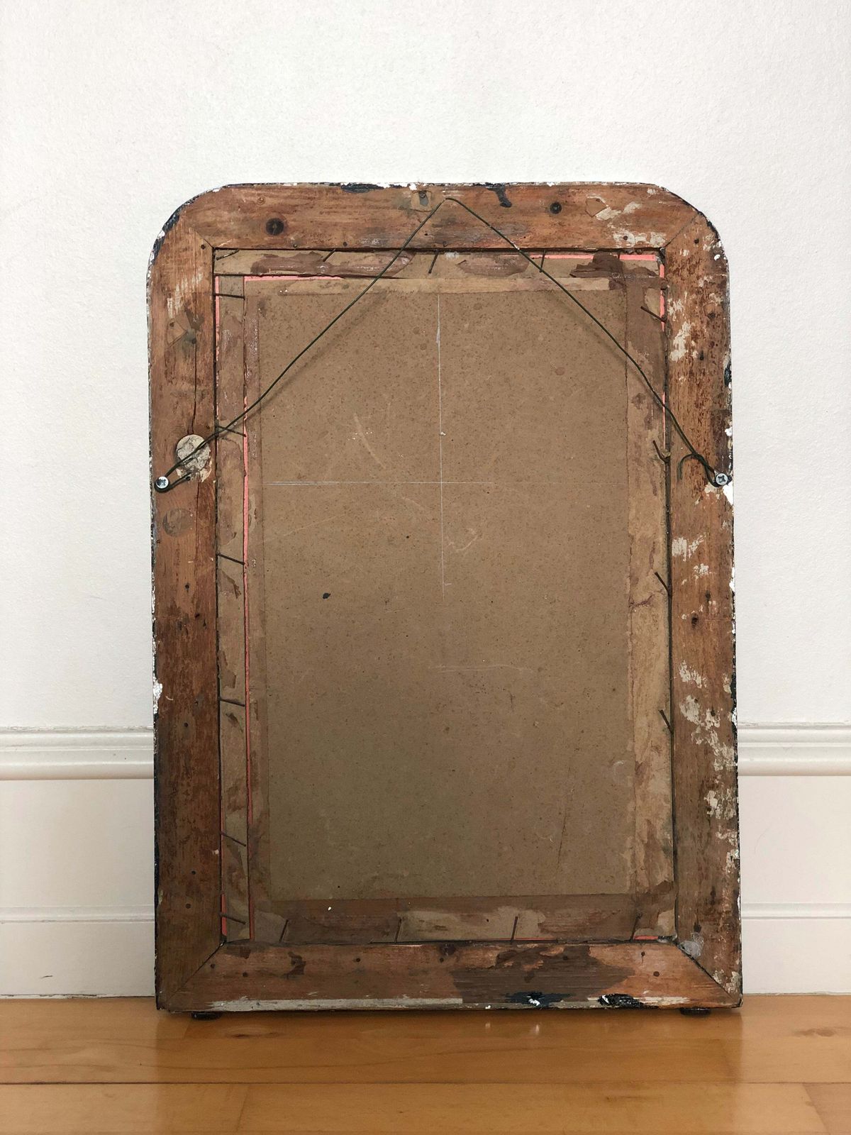 Antique French Louis Philippe Silvered Giltwood Mirror – Late 19th Century photo vintage