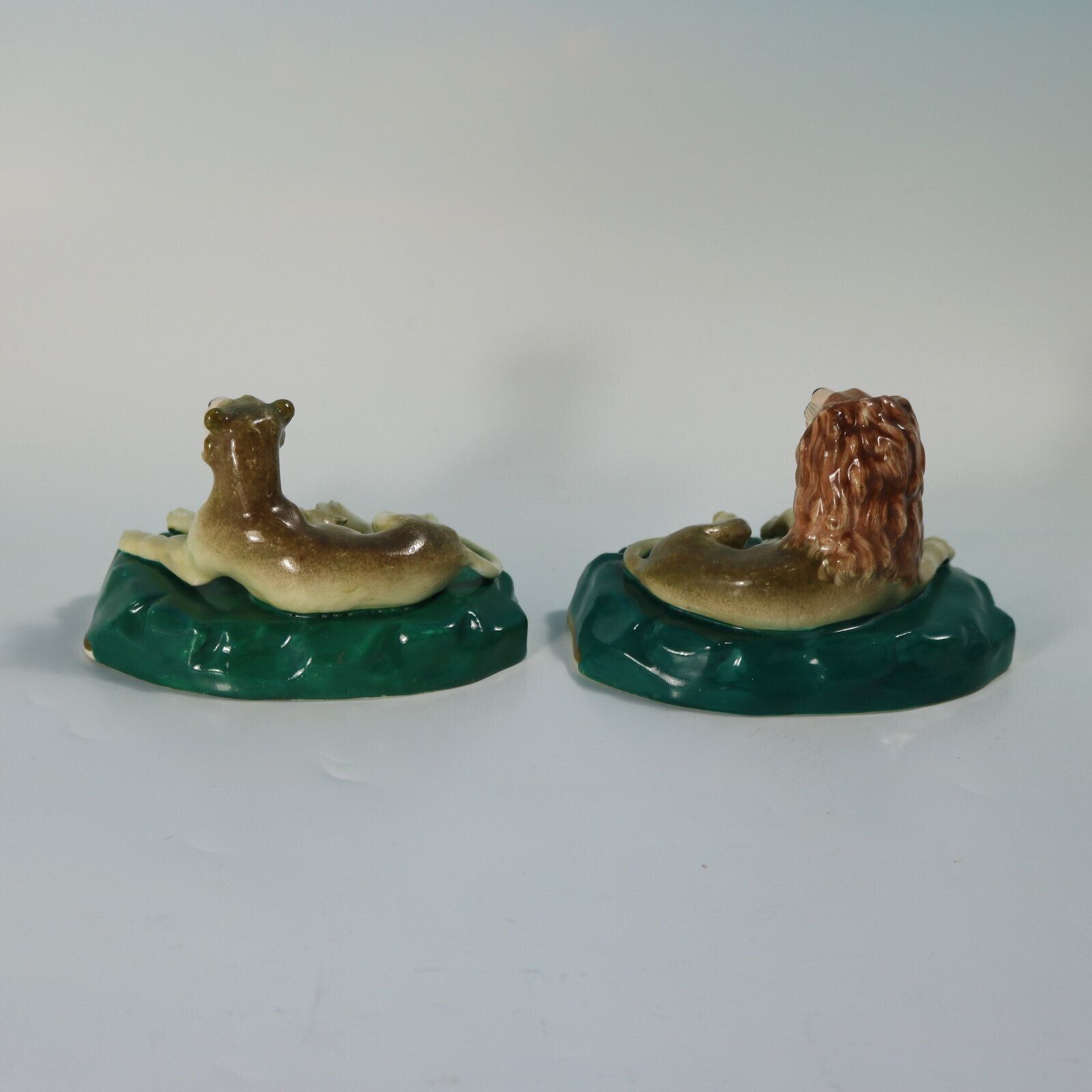 Rare Pair Staffordshire Lion And Lioness Figures photo vinterior