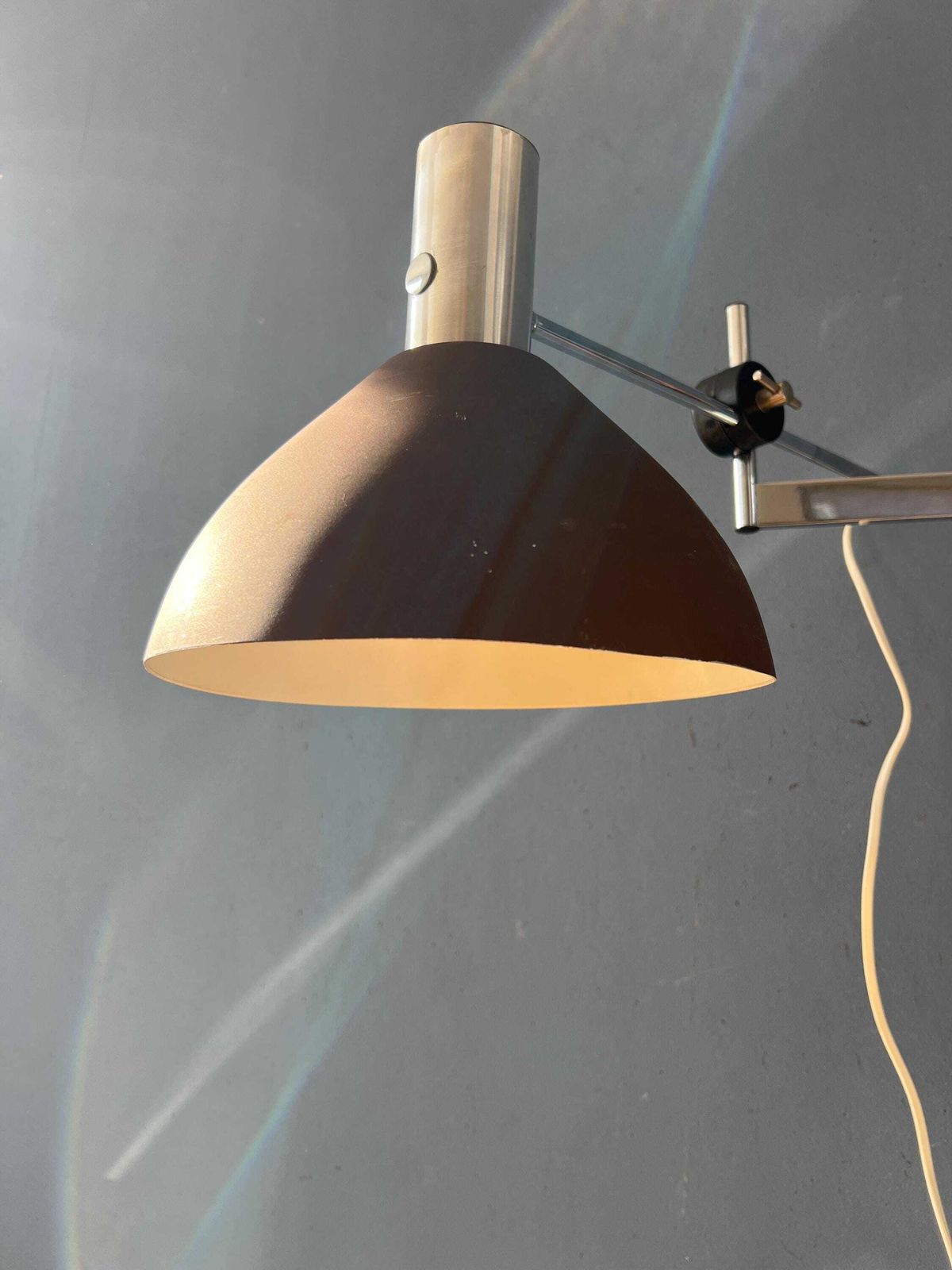 345.0 Dijkstra Swivel Arm Mid Century Wall Lamp With Brown Shade photo