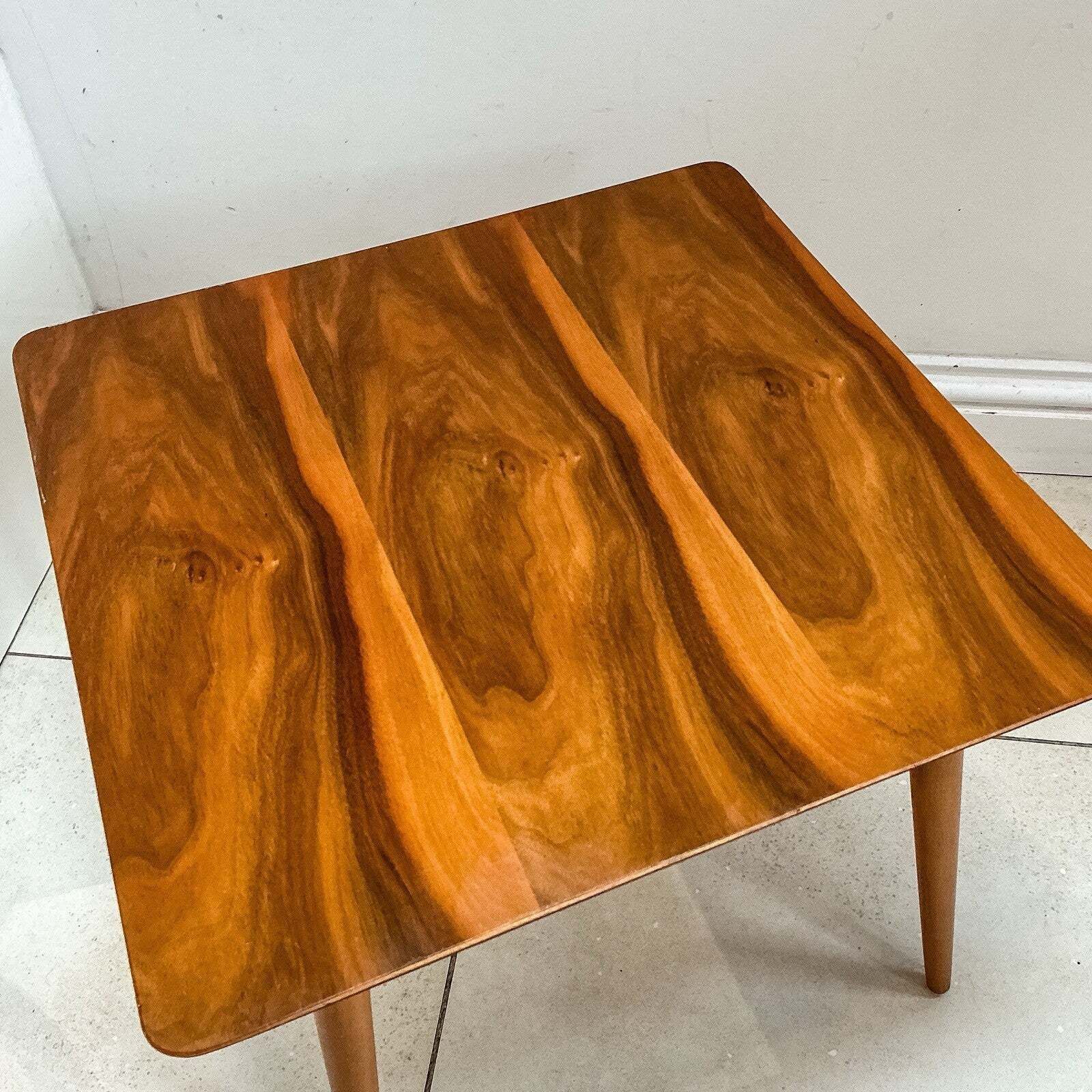 Rare Schreiber Wood Industries Mid Century Walnut Side Table 1950s photo Furniture