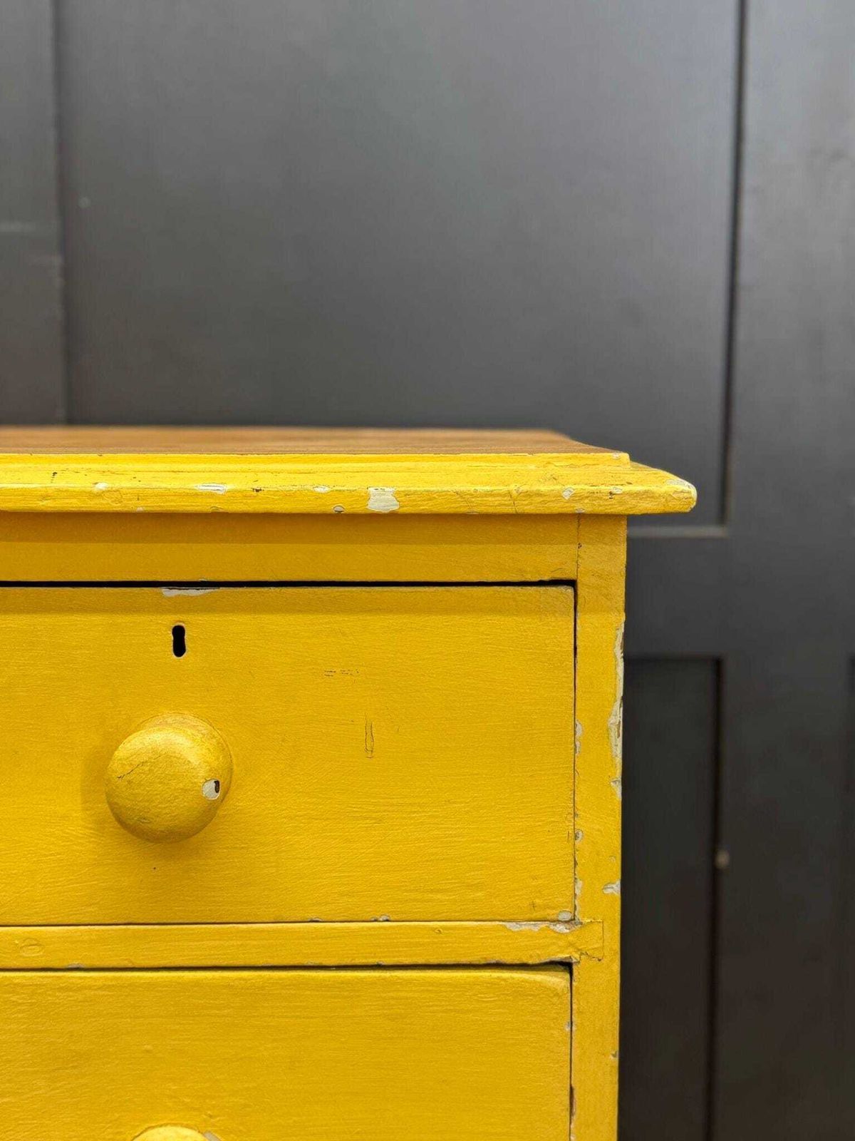 Antique Yellow Pine Chest Of Drawers – Farmhouse Bedroom Storage  Sink Stand photo vinterior