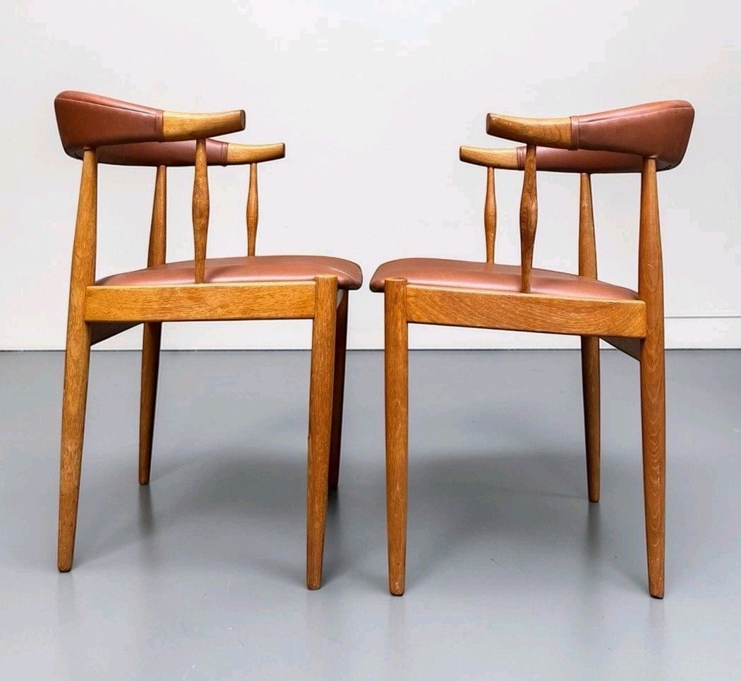 695.0 Pair Of Johannes Anderson Teak Dining Chairs Model Ba113 Mid Century C1960s photo