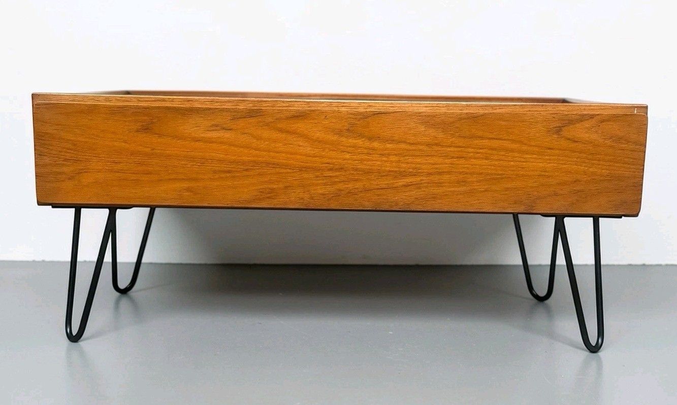 Teak Beaver And Tapley Coffee Table Media Unit Hair Pin Legs C1970s photo vinterior